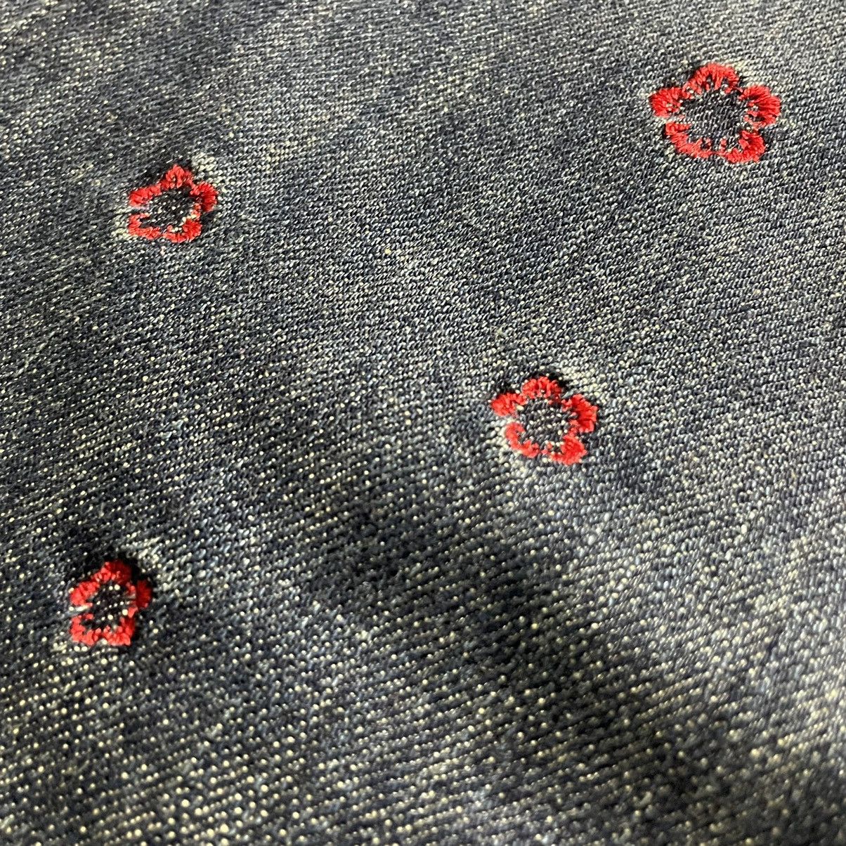 Takeo Kikuchi 🇯🇵 TAKEO KIKUCHI EMBROIDERED FLORAL DENIM PANTS Size 31" - 13 Thumbnail