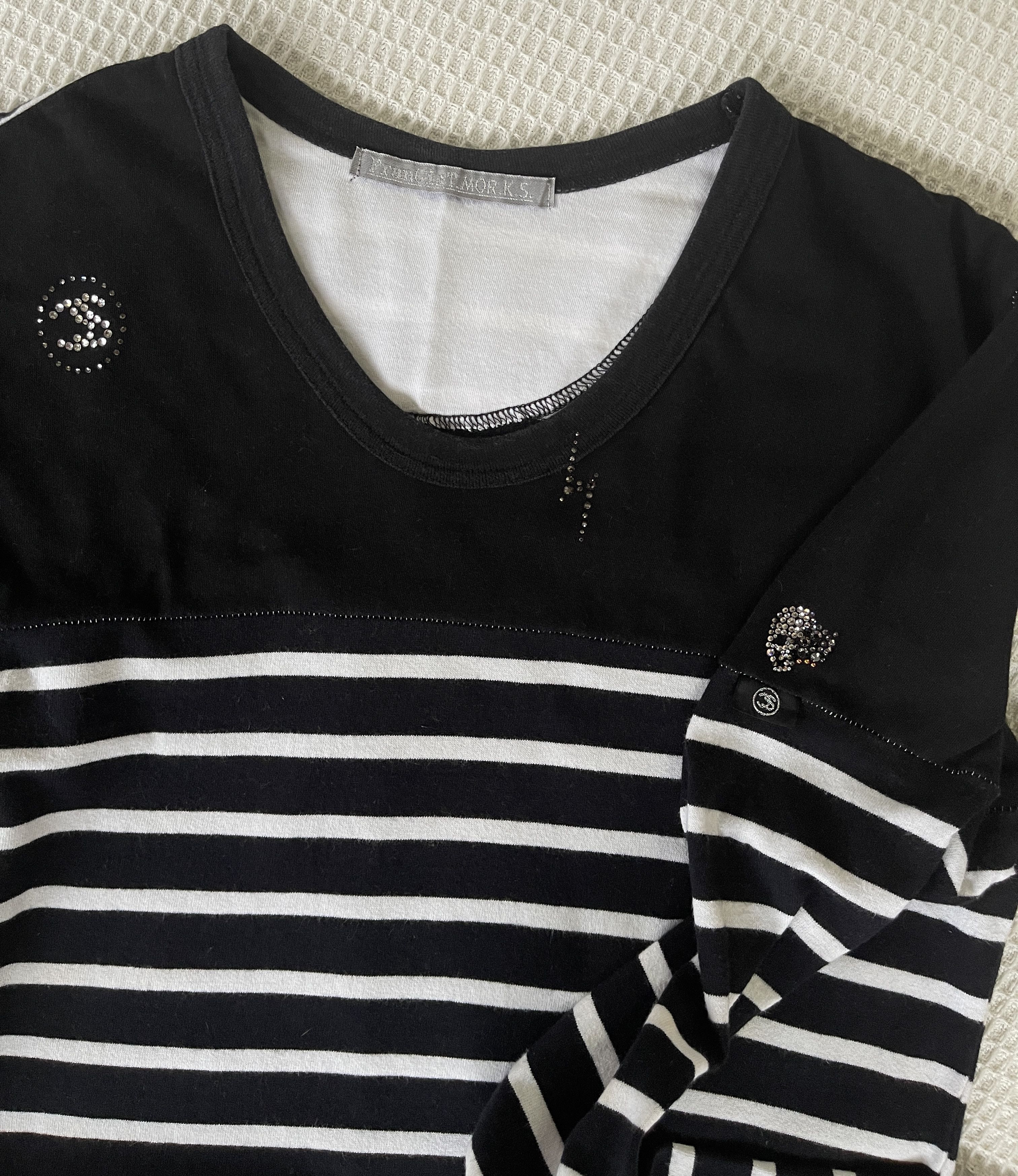 FranCisT MOR.K.S Vintage🔥FRANCIS.T.MOR.K.S🔥Striped V Neck Long Sleeve Tee Size US S / EU 44-46 / 1 - 3 Thumbnail