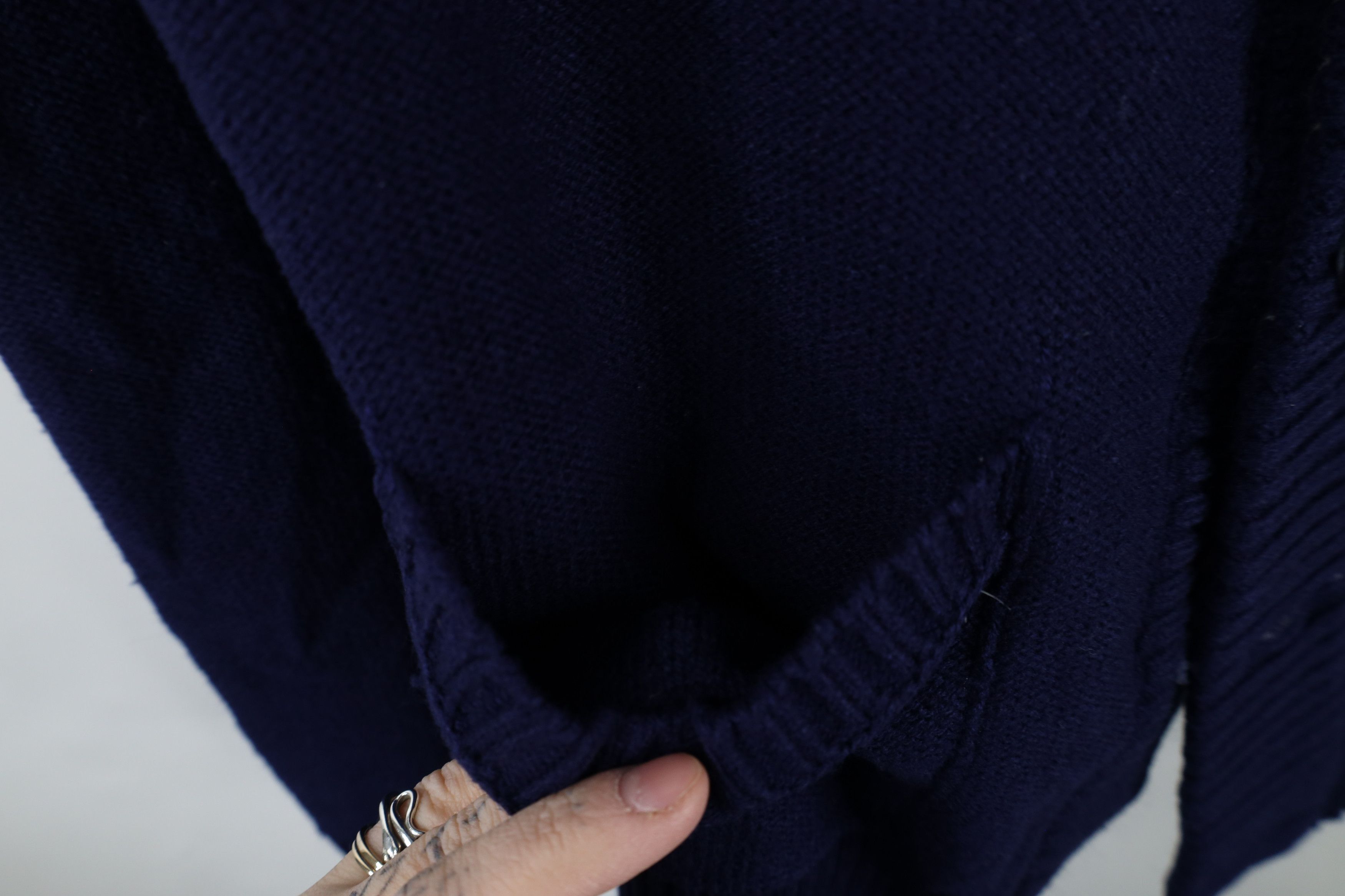 Vintage Vintage 70s Streetwear Shawl Knit Cardigan Sweater Navy Blue Size US XL / EU 56 / 4 - 6 Thumbnail