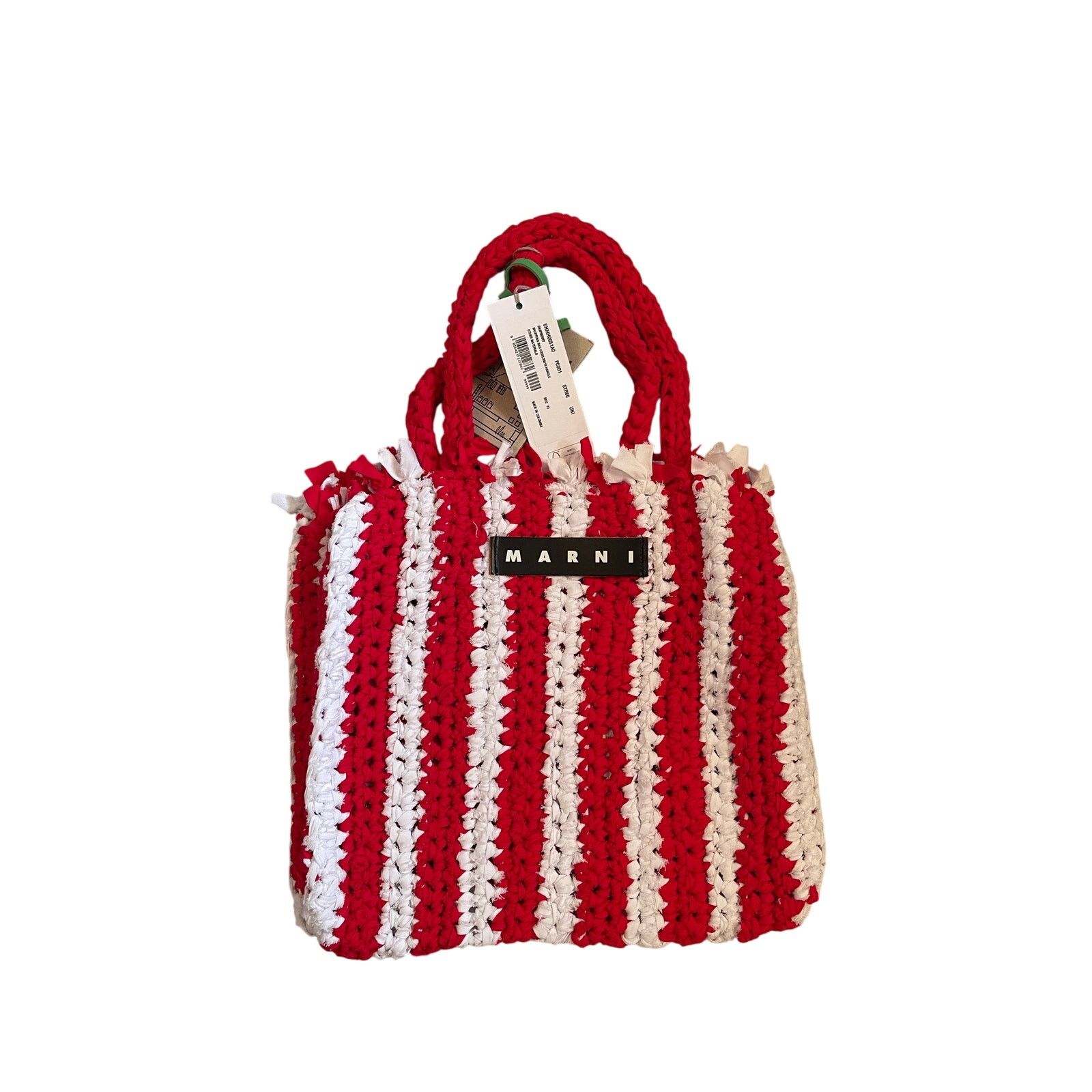 Marni Marni Market Jersey Bag, NWT, Red and White Size ONE SIZE - 2 Thumbnail