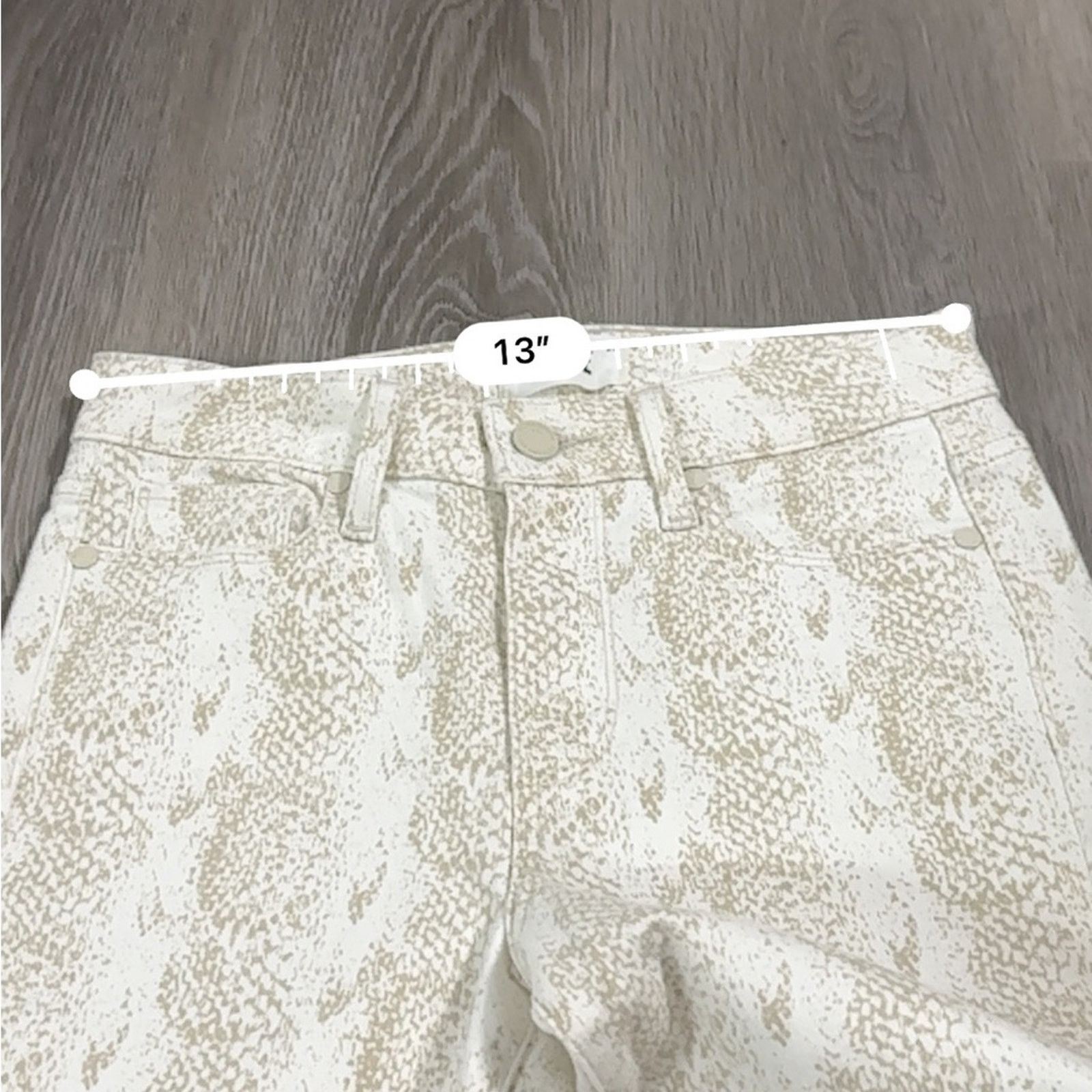 Paige Paige Hoxton Ultra White Snakeskin Print Ankle Skinny Jeans Size 26" / US 2 / IT 38 - 9 Thumbnail