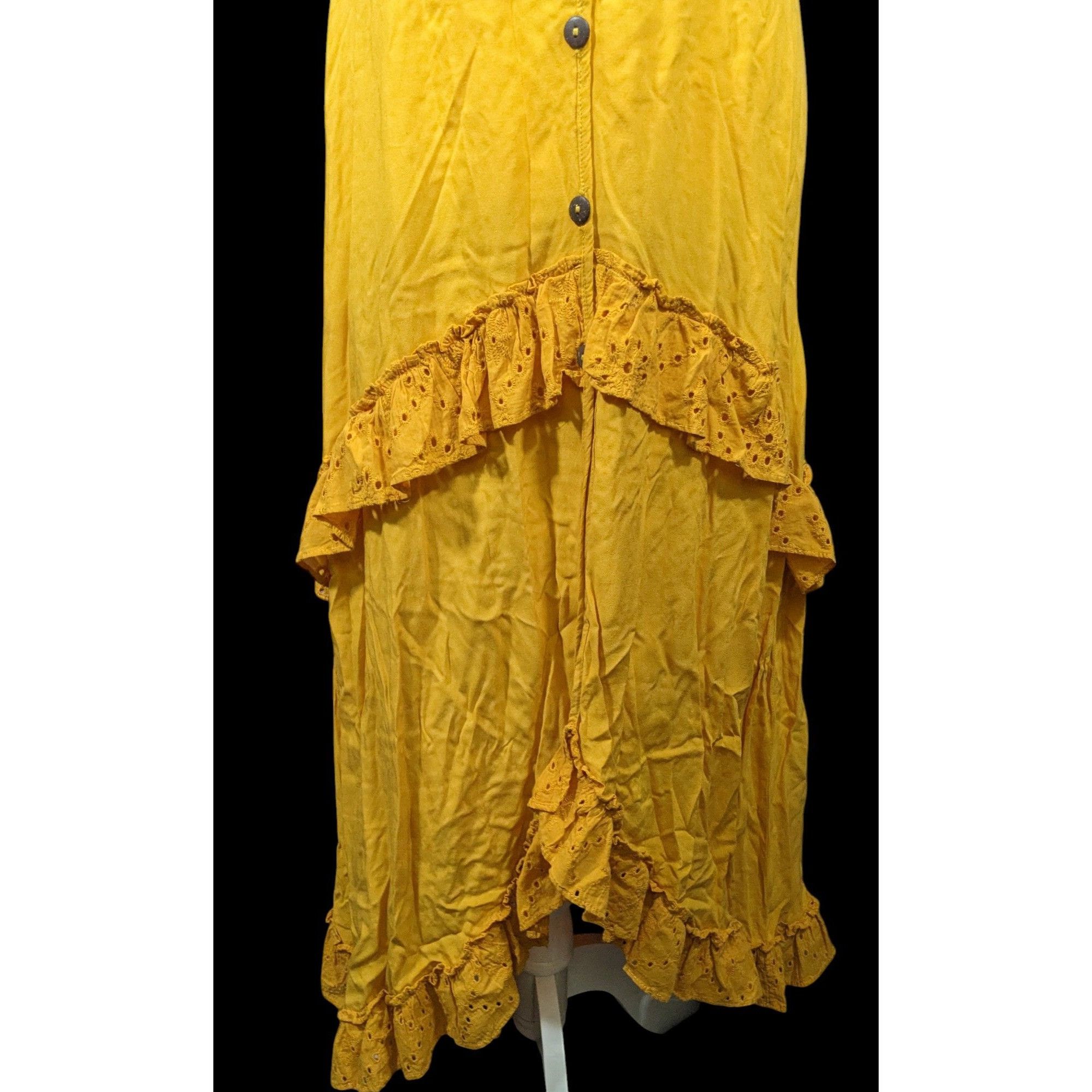 Other Vintage Mustard The Cove Atlantis Ruffle Maxi Dress Size Sma Size S / US 4 / IT 40 - 4 Thumbnail