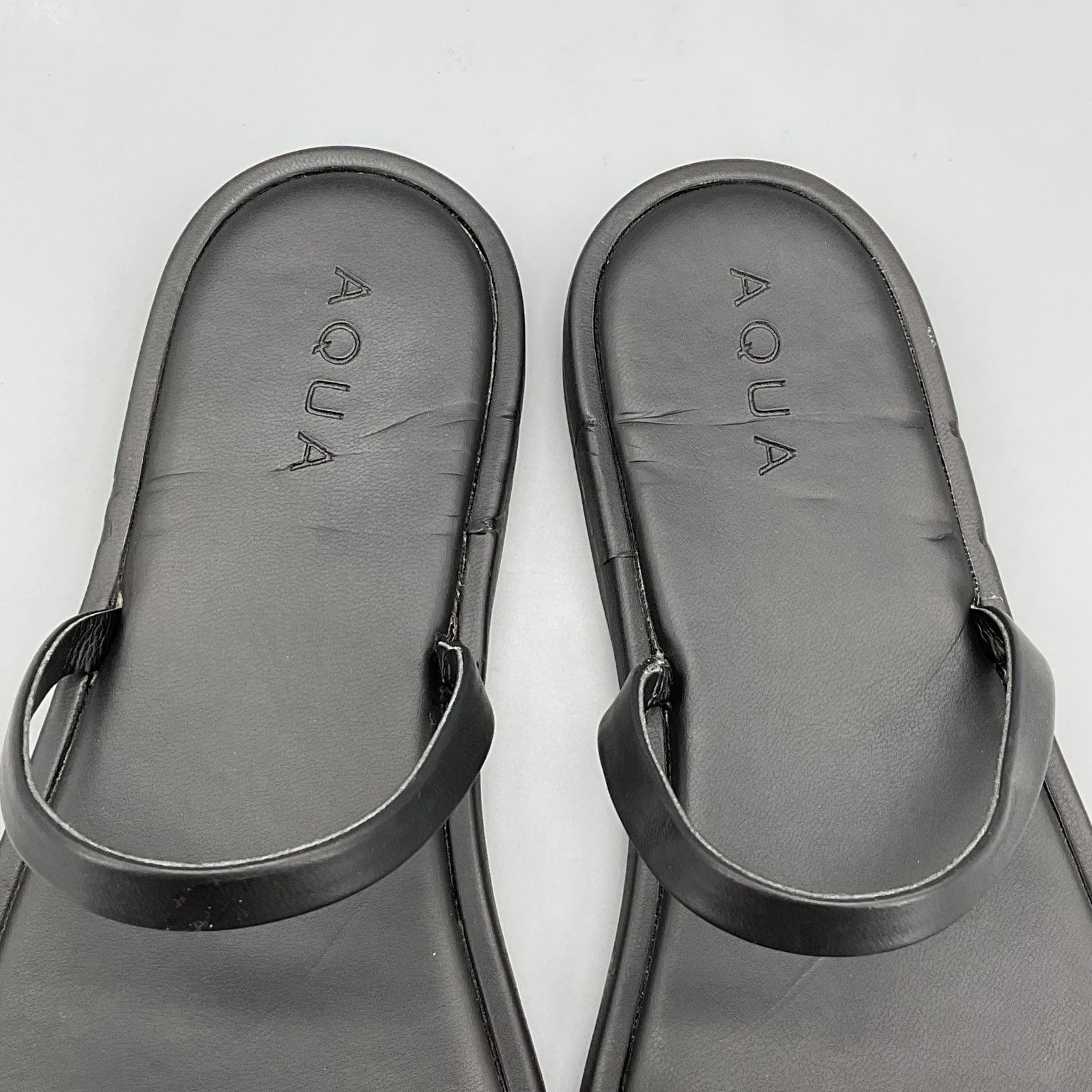 AQUA Aqua Women’s Rita Flat Sandals Black Size 8.5 Size US 8.5 / IT 38.5 - 6 Thumbnail