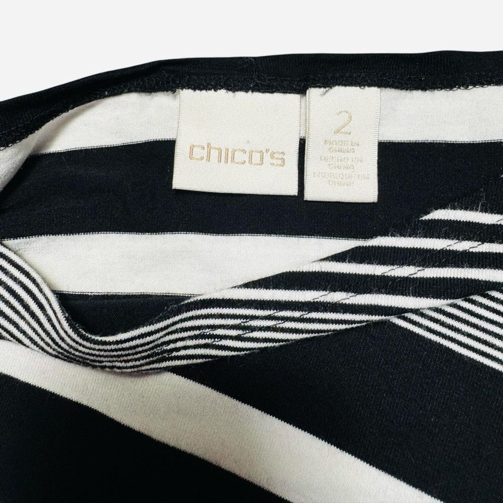 Chicos Chico's Striped Asymmetrical Hem 3/4 Sleeve Rayon Top Size Size L / US 10 / IT 46 - 7 Thumbnail