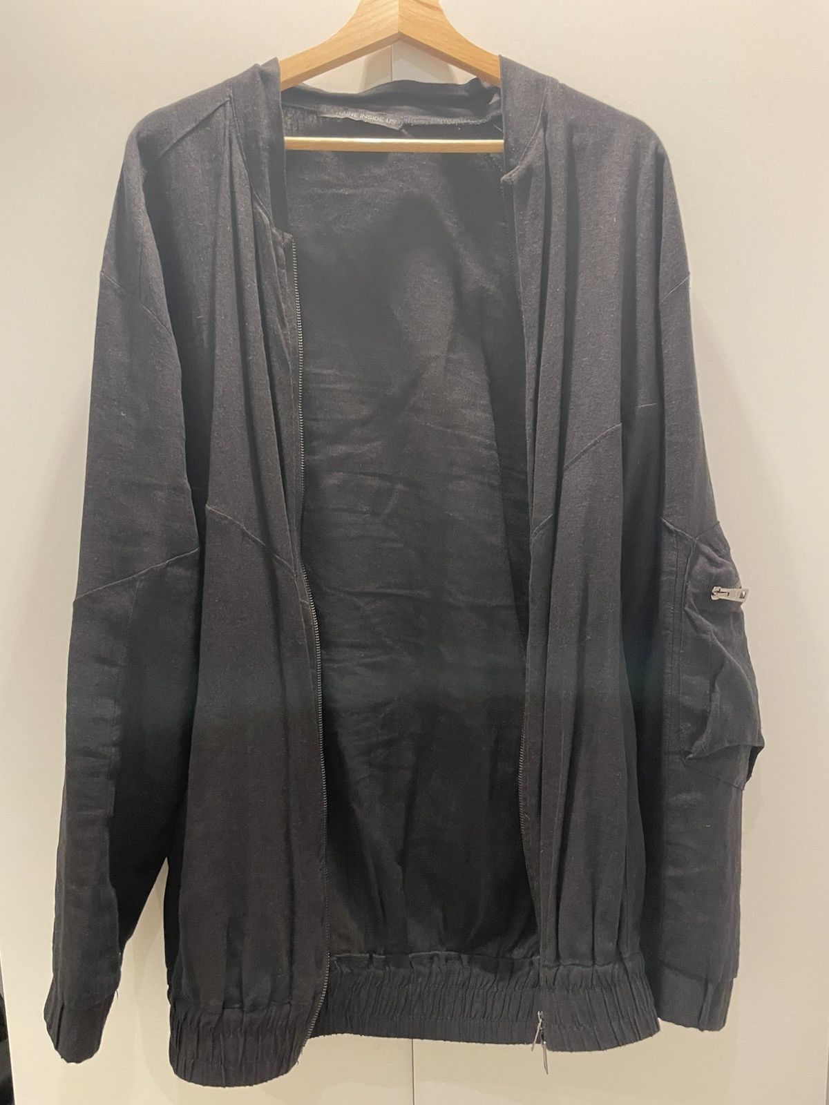 La Haine Inside Us LA HAINE INSIDE US - Linen Bomber Jacket - Sz L - Black Size US L / EU 52-54 / 3 - 2 Thumbnail