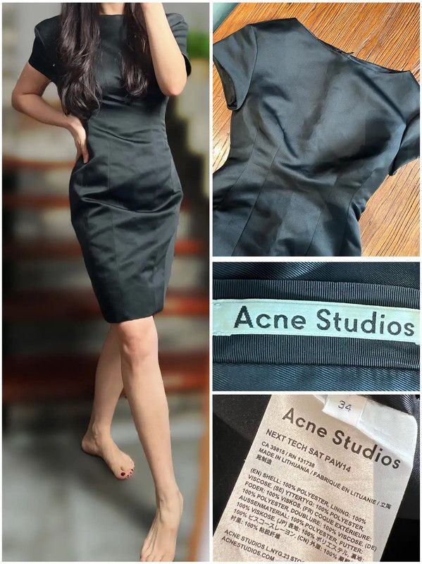 Acne Studios Acne Studios Black Cotton Midi Dress Size ONE SIZE - 1 Thumbnail