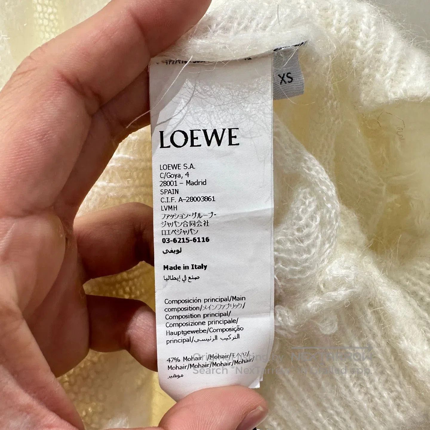 Loewe Loewe Milk White Mohair Lantern Sleeve Sweater. Size XS / US 0-2 / IT 36-38 - 4 Thumbnail