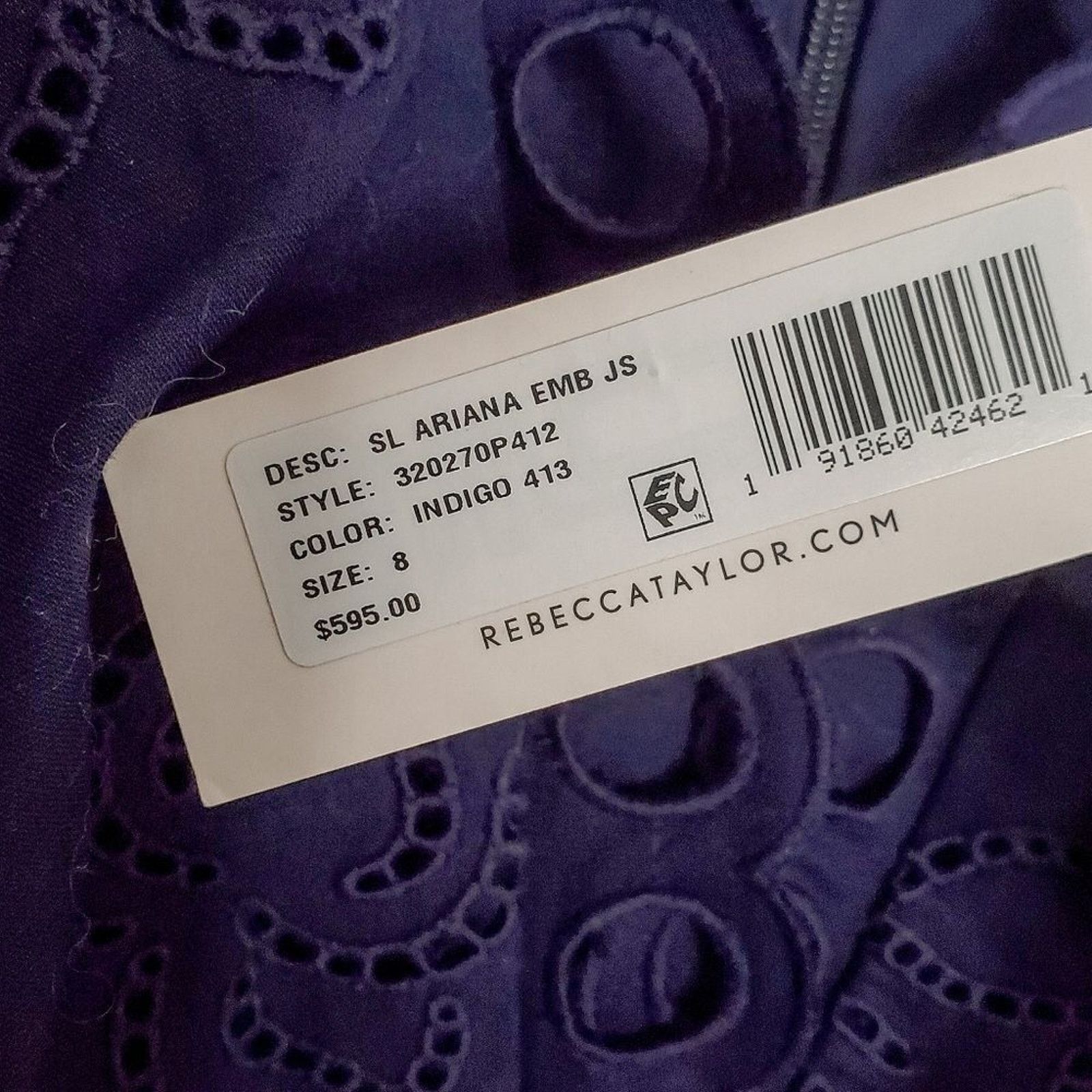 Rebecca Taylor Rebecca Taylor Indigo Ariana Lace Linen Jumpsuit Size 8 NEW Size 30" / US 8 / IT 44 - 6 Thumbnail