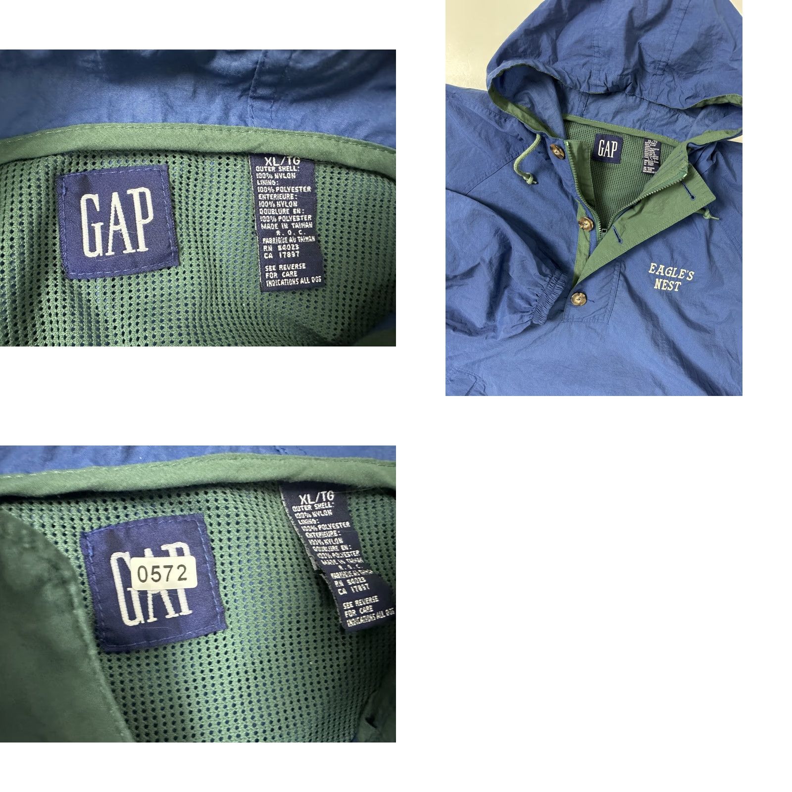 Gap VINTAGE Gap Windbreaker Jacket Men XL Nylon 1/4 Zip Hooded Blue Eagles Nest 90s Casual Outdoor Sports Preppy Vintage Mens XL Blue Nylon Jacket Size US XL / EU 56 / 4 - 9 Thumbnail