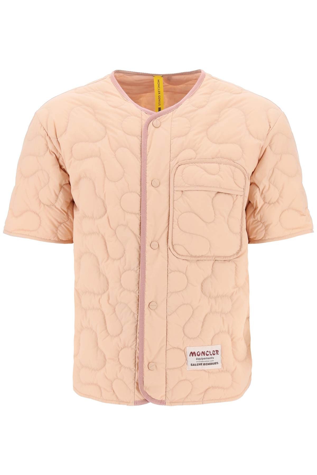 image of Moncler Short-Sleeved Quilted Jacket in Rosa, Men's (Size Small)