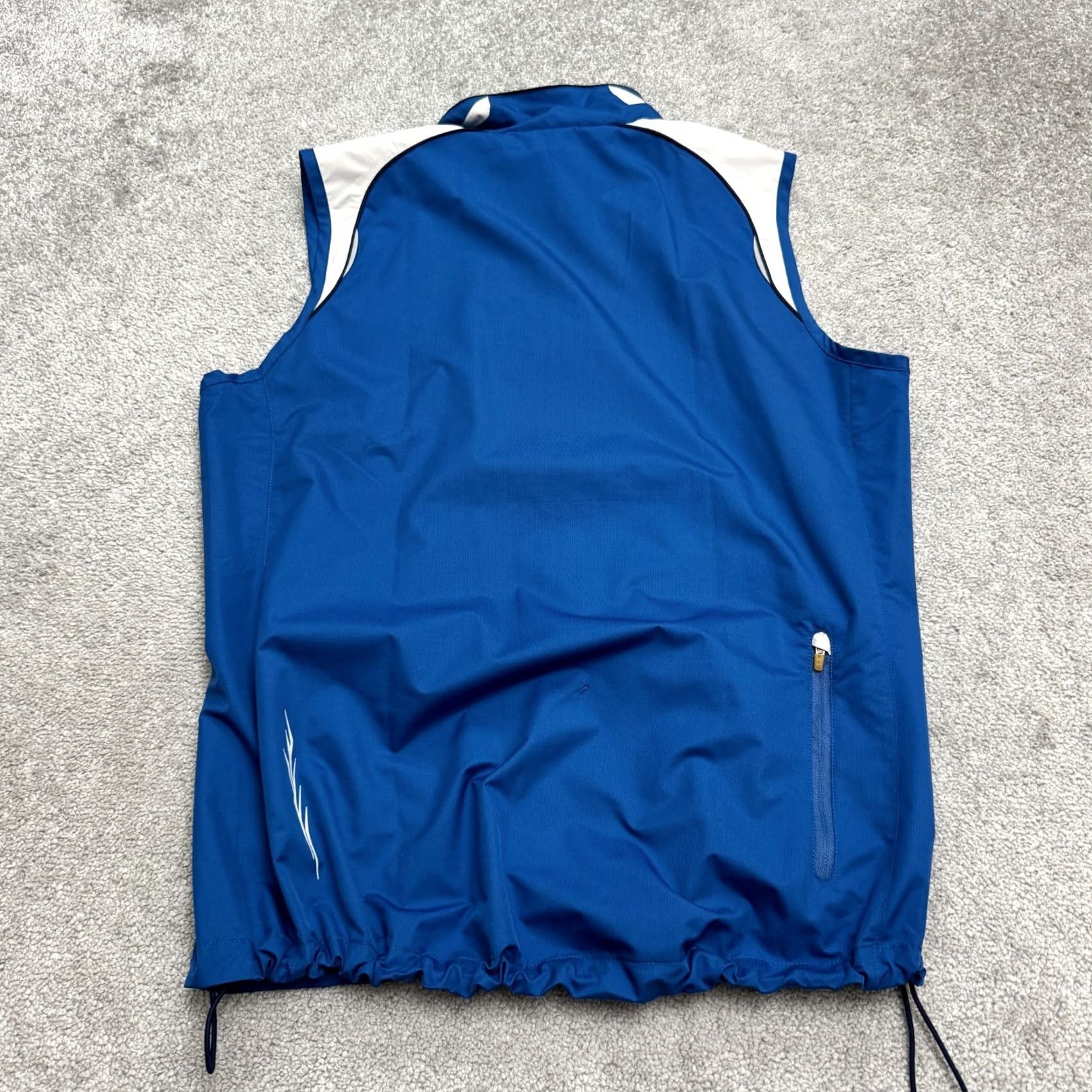 Mizuno Mizuno Lightweight Running Vest Jacket Men XL Blue White Hooded Breathable No Sleeves Pockets All Seasons Size US XL / EU 56 / 4 - 2 Thumbnail