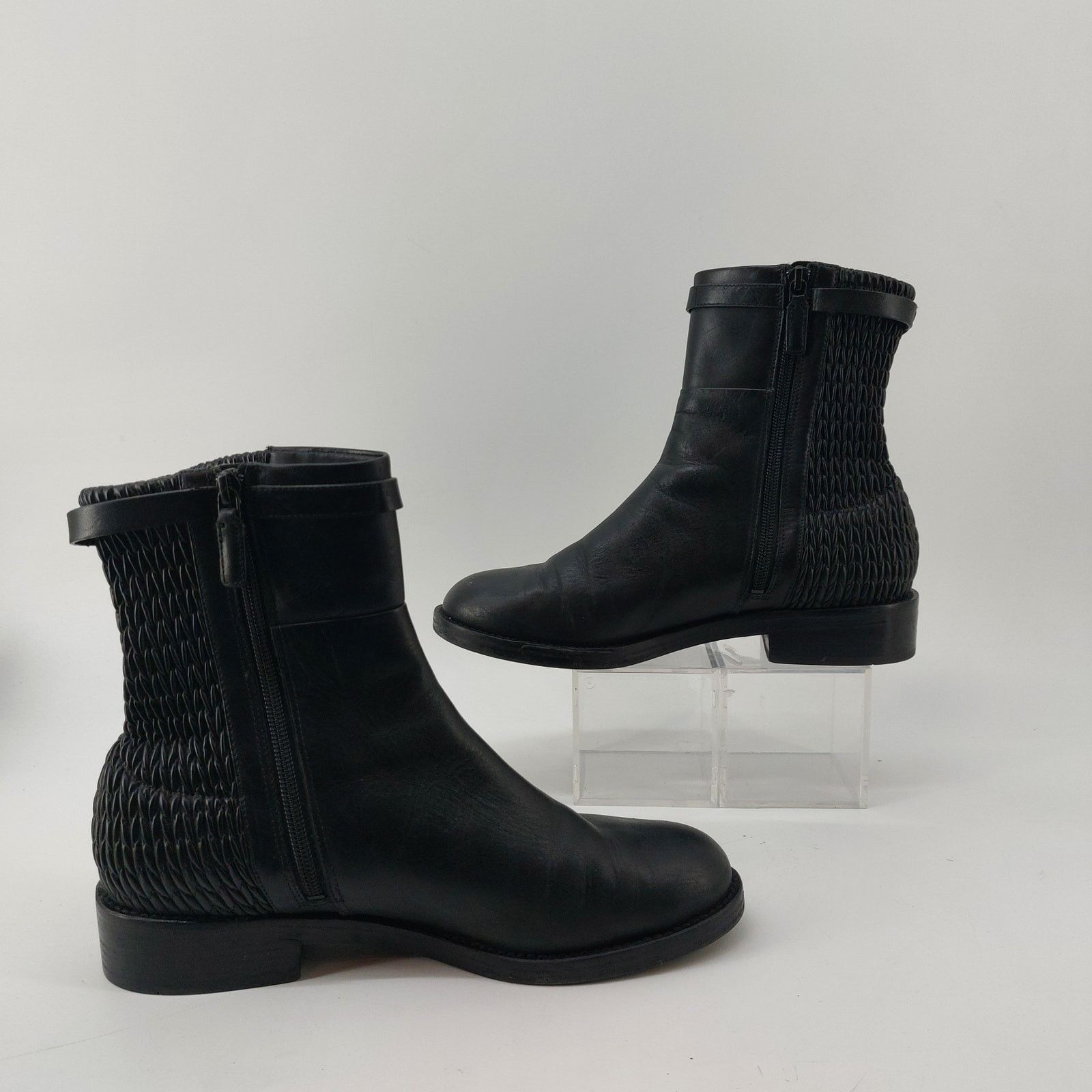 Cole Haan Womens Size 9 Leather Boots Black W12055 Stretch