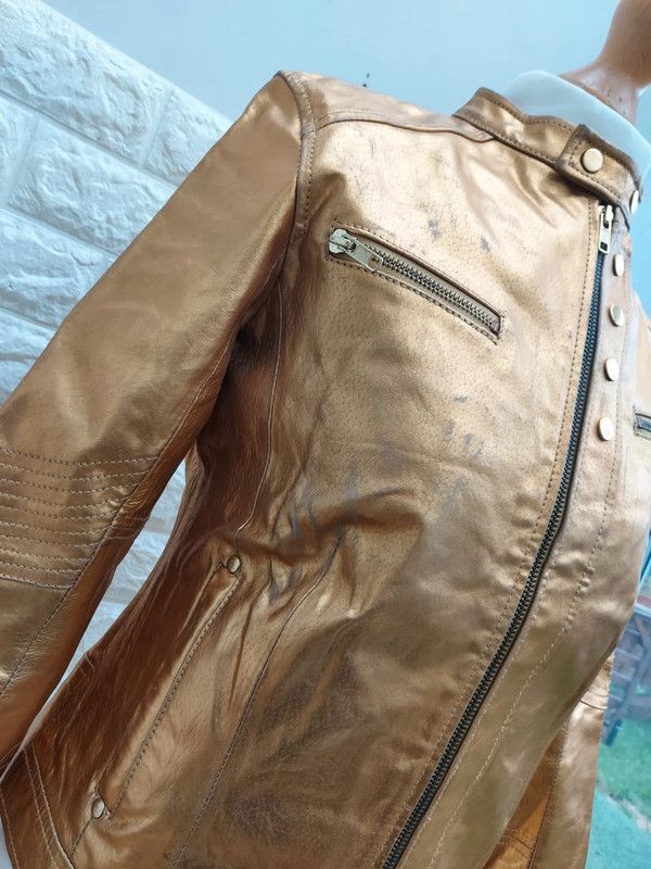 Victoria's Secret Moda International gold leather jacket S Size S / US 4 / IT 40 - 6 Thumbnail