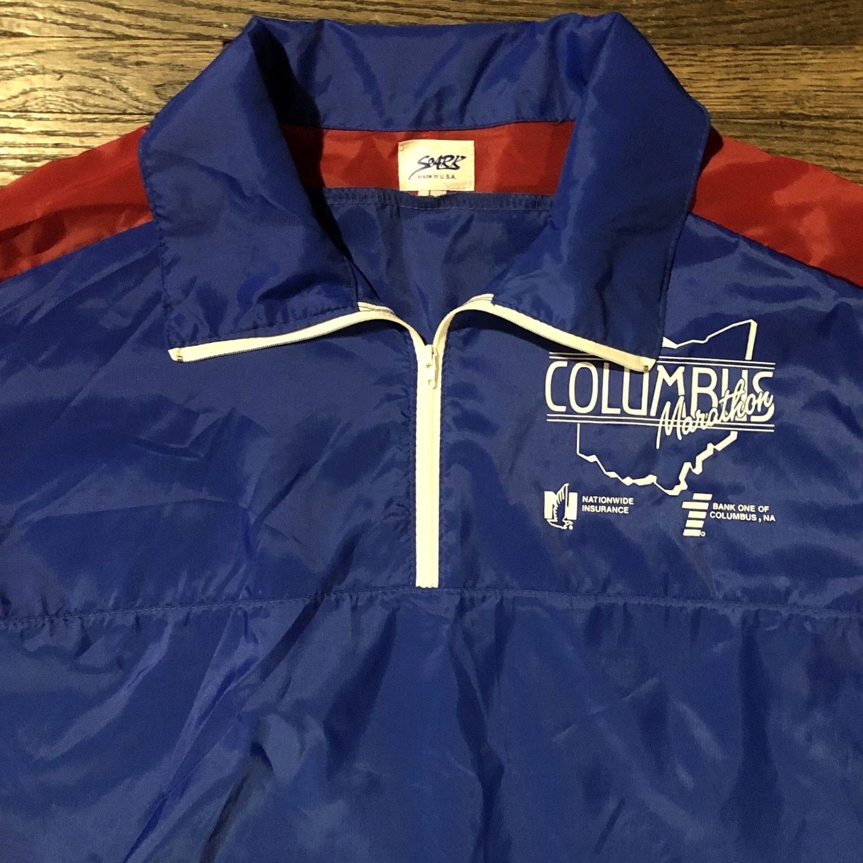 Etro VINTAGE Soark Windbreaker 1/4 Zip Jacket Columbus Marathon L Blue Mens 90s Size US L / EU 52-54 / 3 - 4 Thumbnail