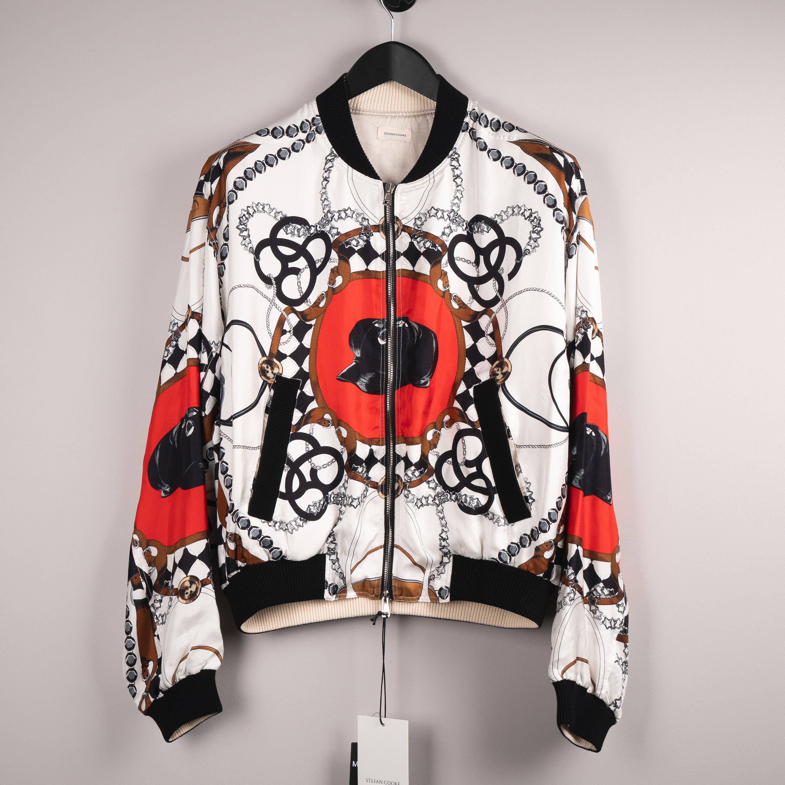 Stefan Cooke Stefan Cooke SS23 Printed Silk Bomber Jacket White Size US L / EU 52-54 / 3 - 1 Thumbnail