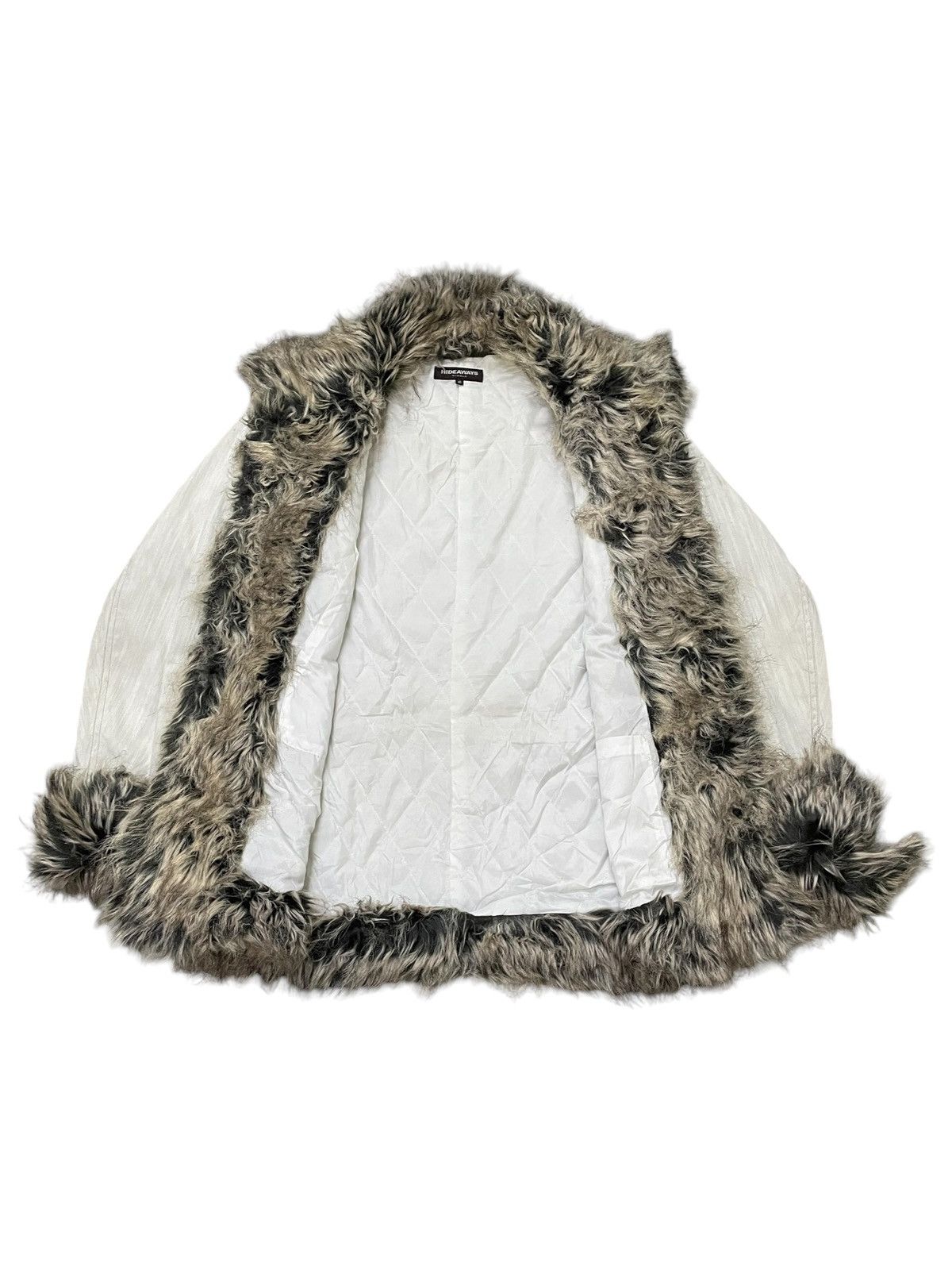 If Six Was Nine × Le Grande Bleu (L.G.B.) × Vintage Hideaways Japan Cyber Grunge Fur Afghan Denim Coat Jacket Size US M / EU 48-50 / 2 - 4 Thumbnail