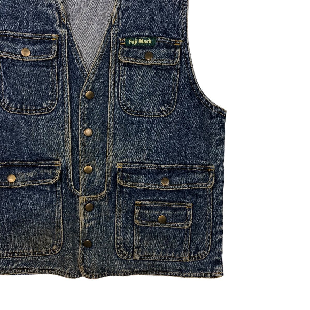 Japanese Brand 📌Vintage Denim Work Jacket Biker Fuji Mark Size US M / EU 48-50 / 2 - 6 Thumbnail