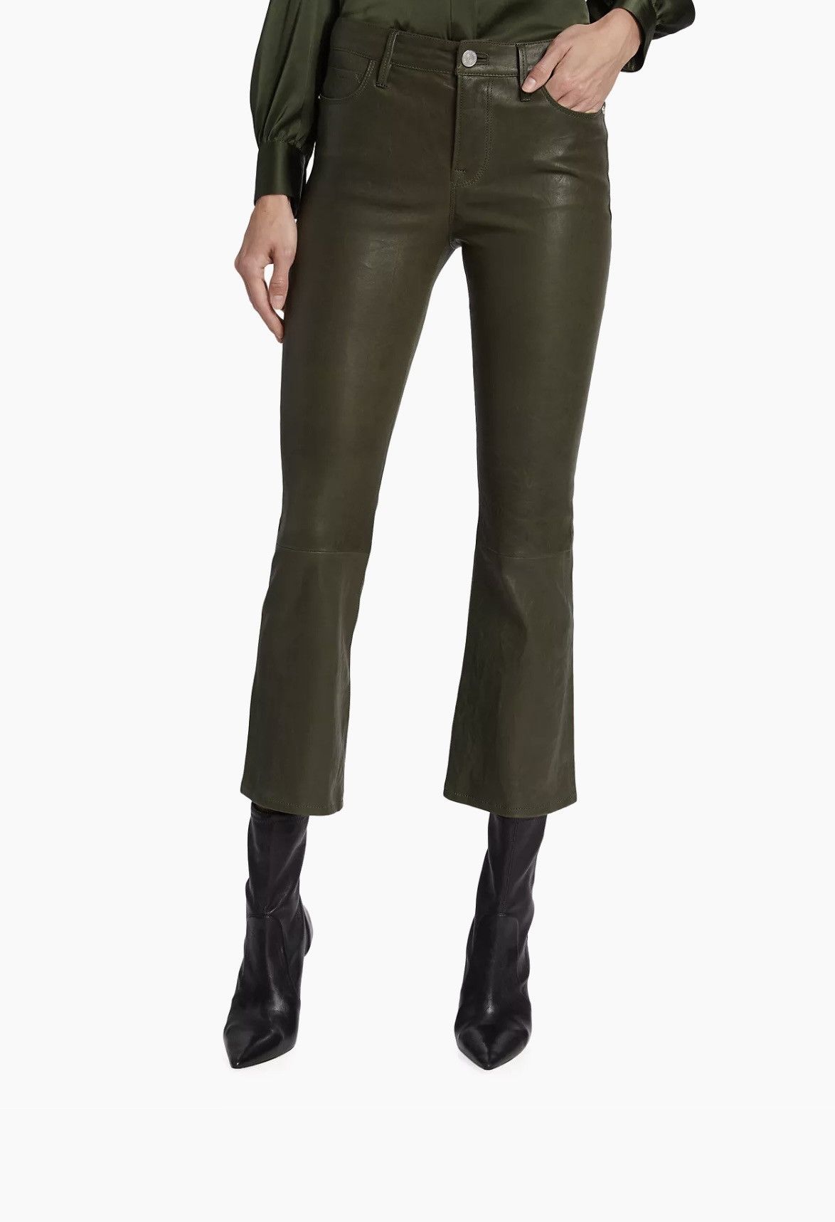 Frame Le Crop Mini Boot Leather Pant Size 30" / US 8 / IT 44 - 2 Thumbnail