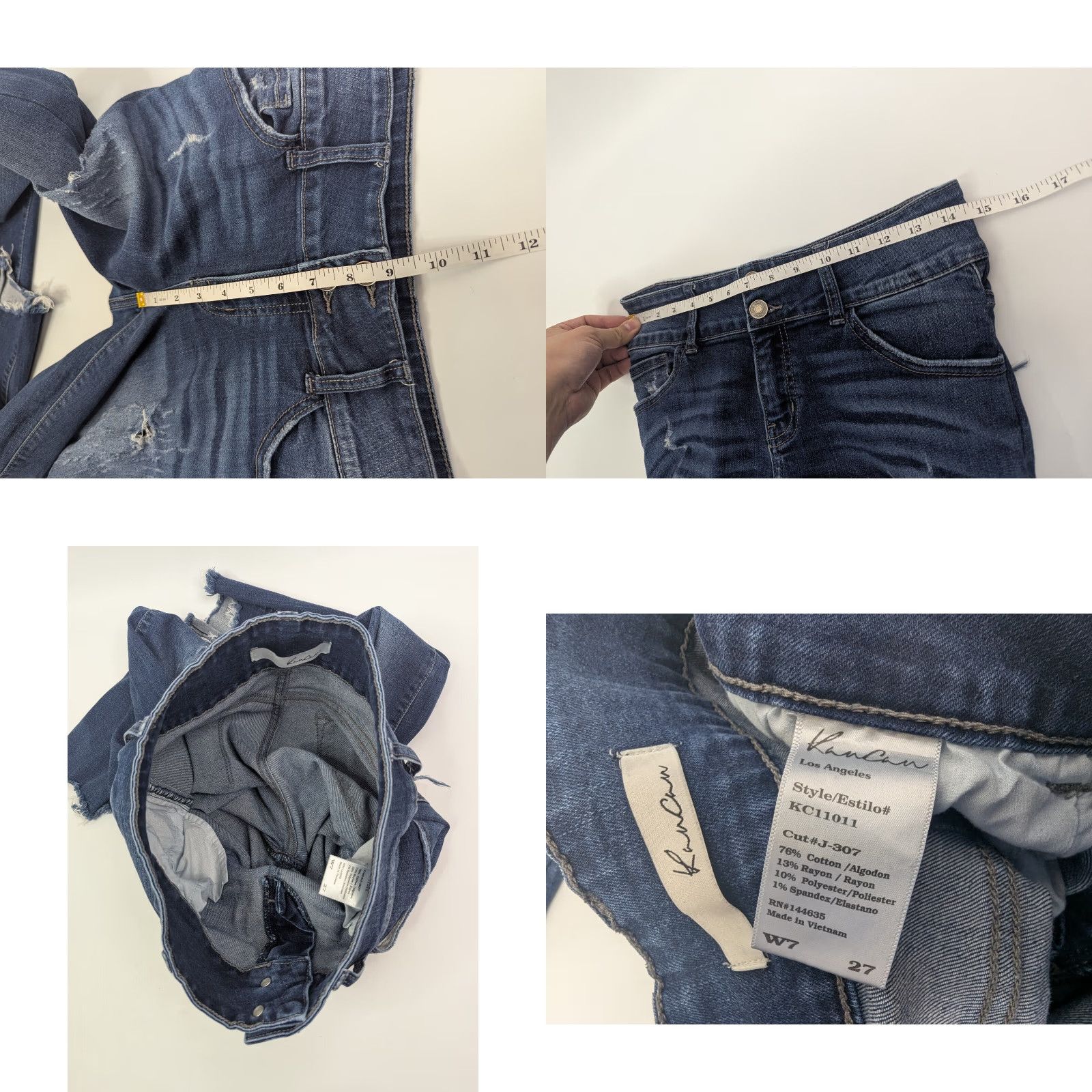 Vintage VINTAGE KanCan Estilo Straight Leg Denim Jeans Distressed Raw Hem Women's Size 27 Size 27" / US 4 / IT 40 - 8 Thumbnail