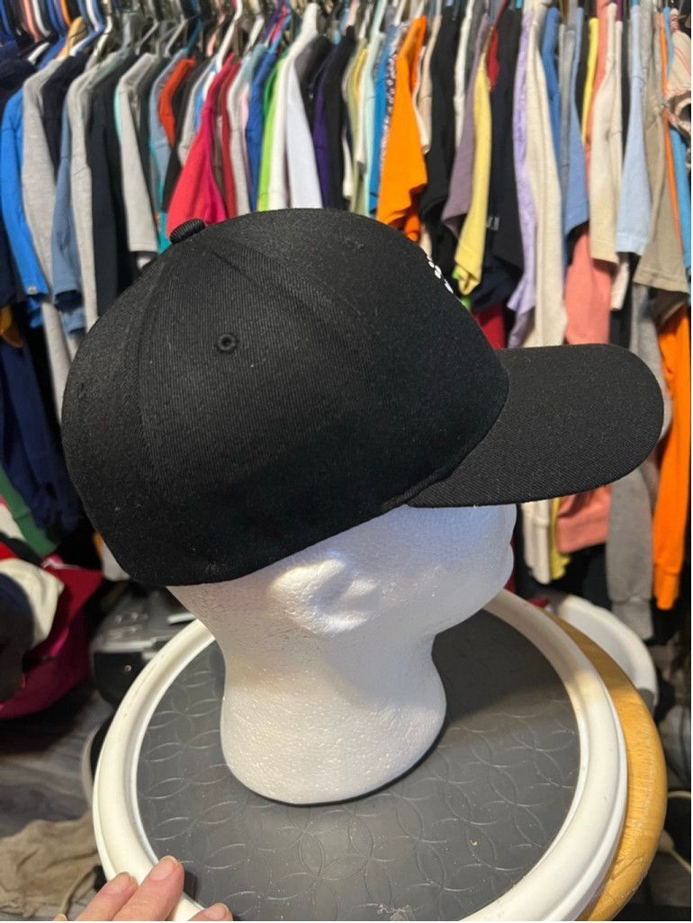 Lids Men's Lids Flexfit Black White Logo Baseball Cap S-M Size ONE SIZE - 4 Thumbnail