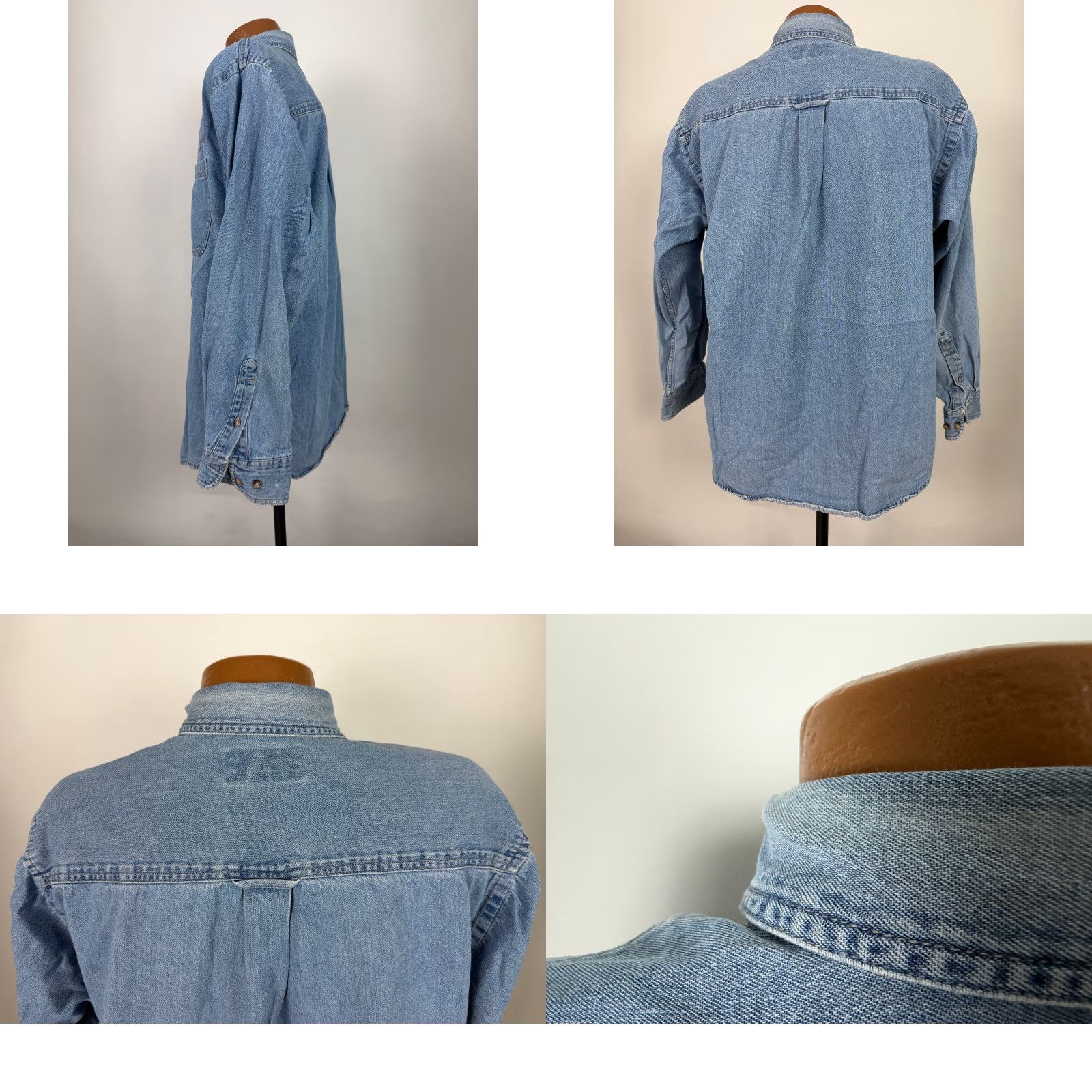 Hope VINTAGE Swingster Denim Shirt Men L Blue Cotton Heavyweight Pockets 90s Outdoor Y2K Button-Down Collared Size US L / EU 52-54 / 3 - 8 Thumbnail