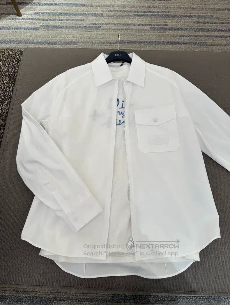 Dior Dior White letter embroidery, cotton zipper, long-sleeved Size US M / EU 48-50 / 2 - 7 Thumbnail