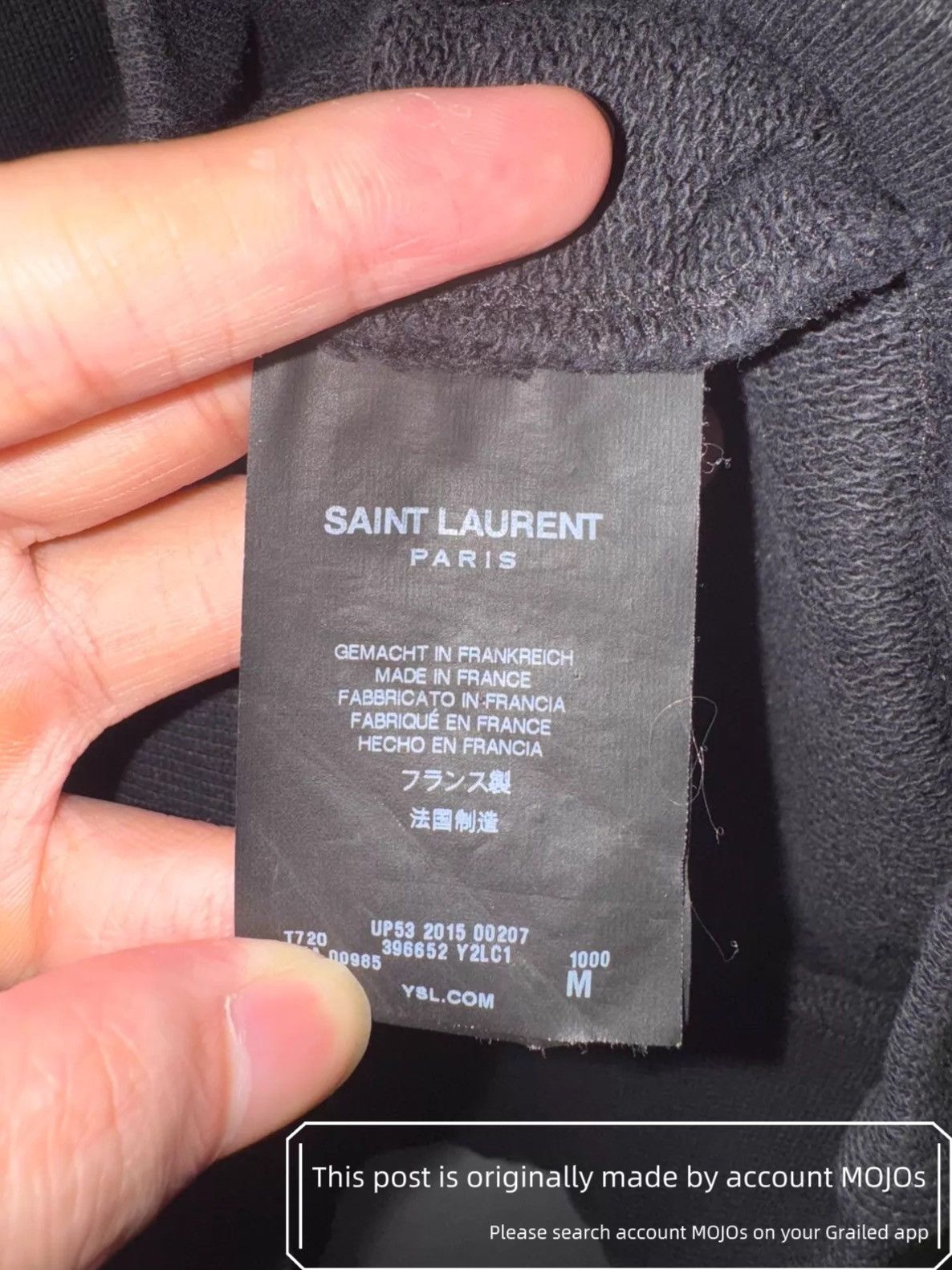 Saint Laurent Paris Sz M Saint Laurent Paris 15AW 5-Zips Sweatshirt mojos110632 Size US M / EU 48-50 / 2 - 6 Thumbnail