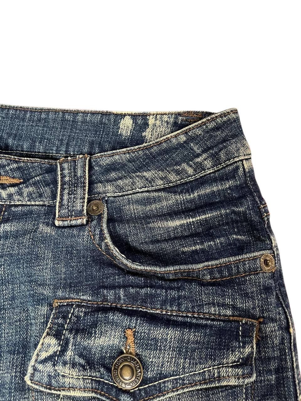 Tornado Mart Flare Jeans mud rusty pu leather pocket style multipocket Size US 33 - 7 Thumbnail