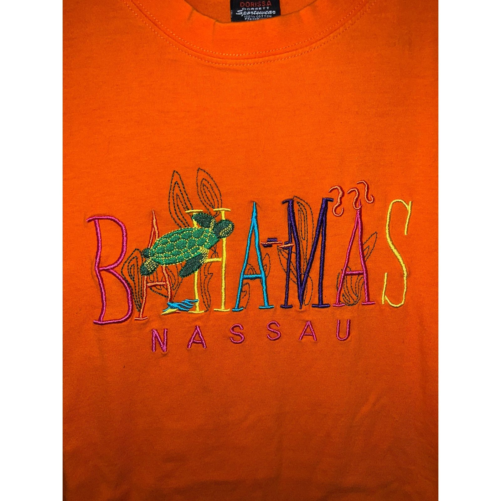 Vintage Y2K Bahamas Nassau Turtle Orange Shirt Tee 2000s M Medium Size US M / EU 48-50 / 2 - 4 Thumbnail