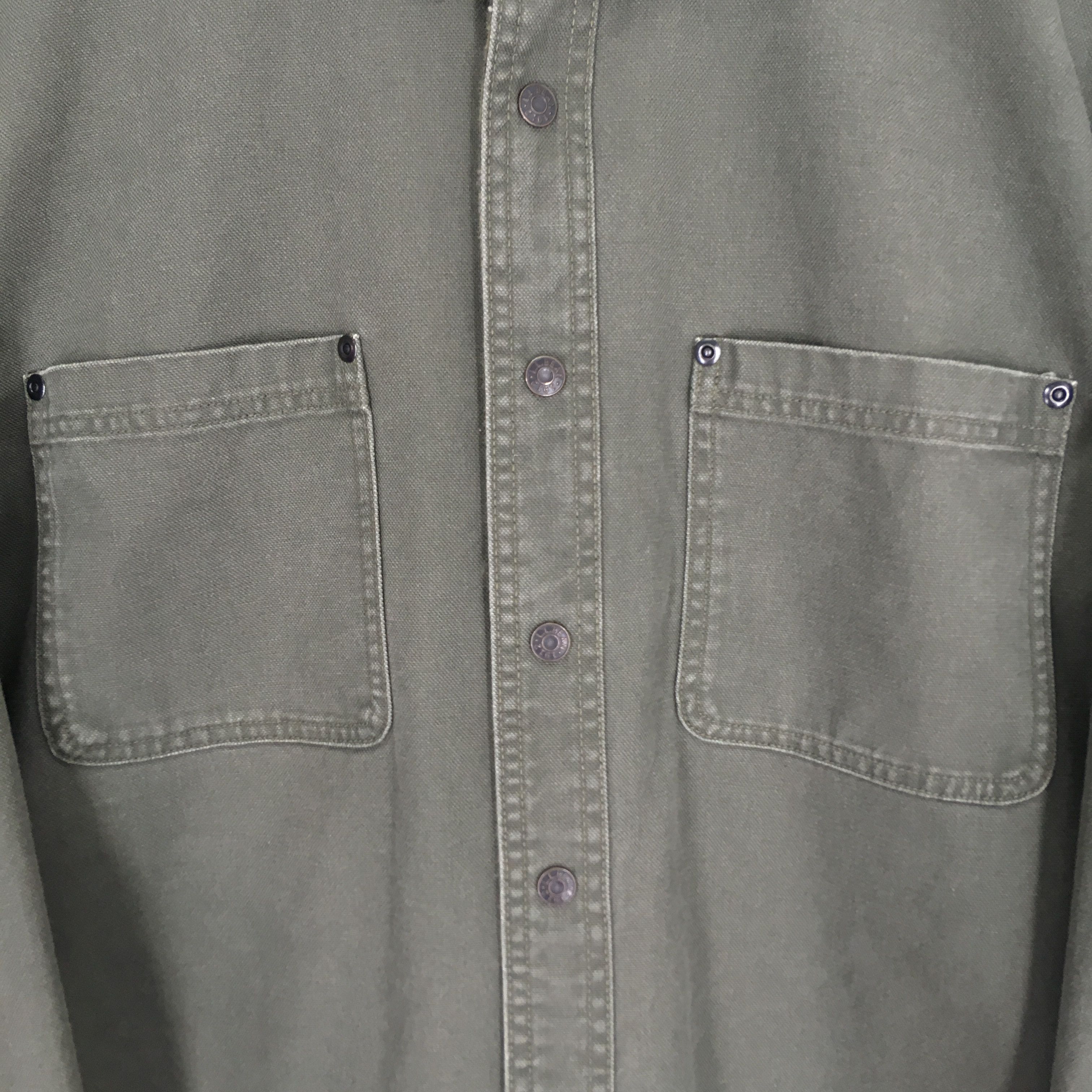 L.L. Bean Vintage 90s LL Bean Olive Green Duck Chore Jacket Workwear Size US M / EU 48-50 / 2 - 6 Thumbnail