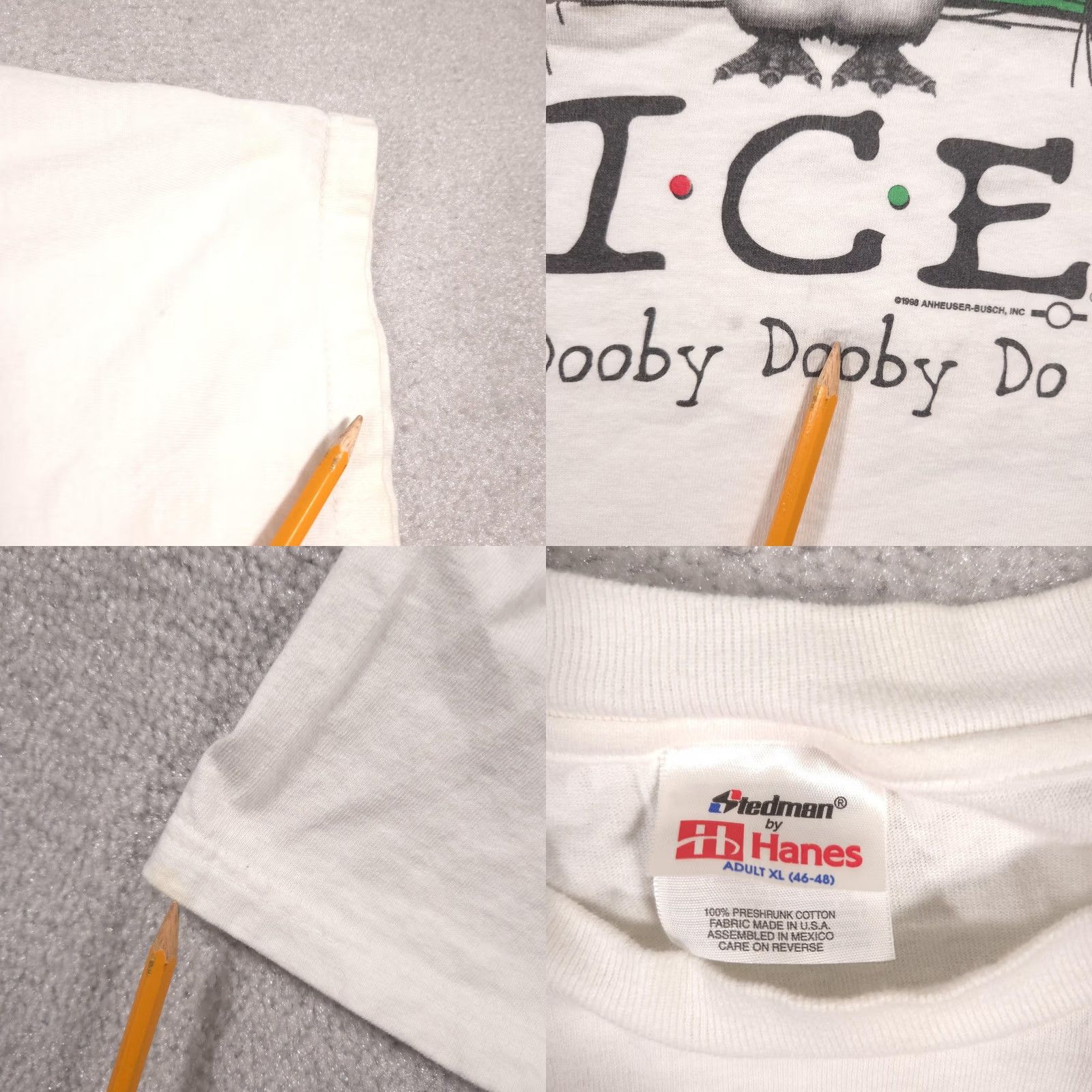 Hanes VINTAGE Bud Ice Shirt Mens XL White Penguin Dooby Dooby Do Beer Promo 90s Tee Size US XL / EU 56 / 4 - 8 Thumbnail
