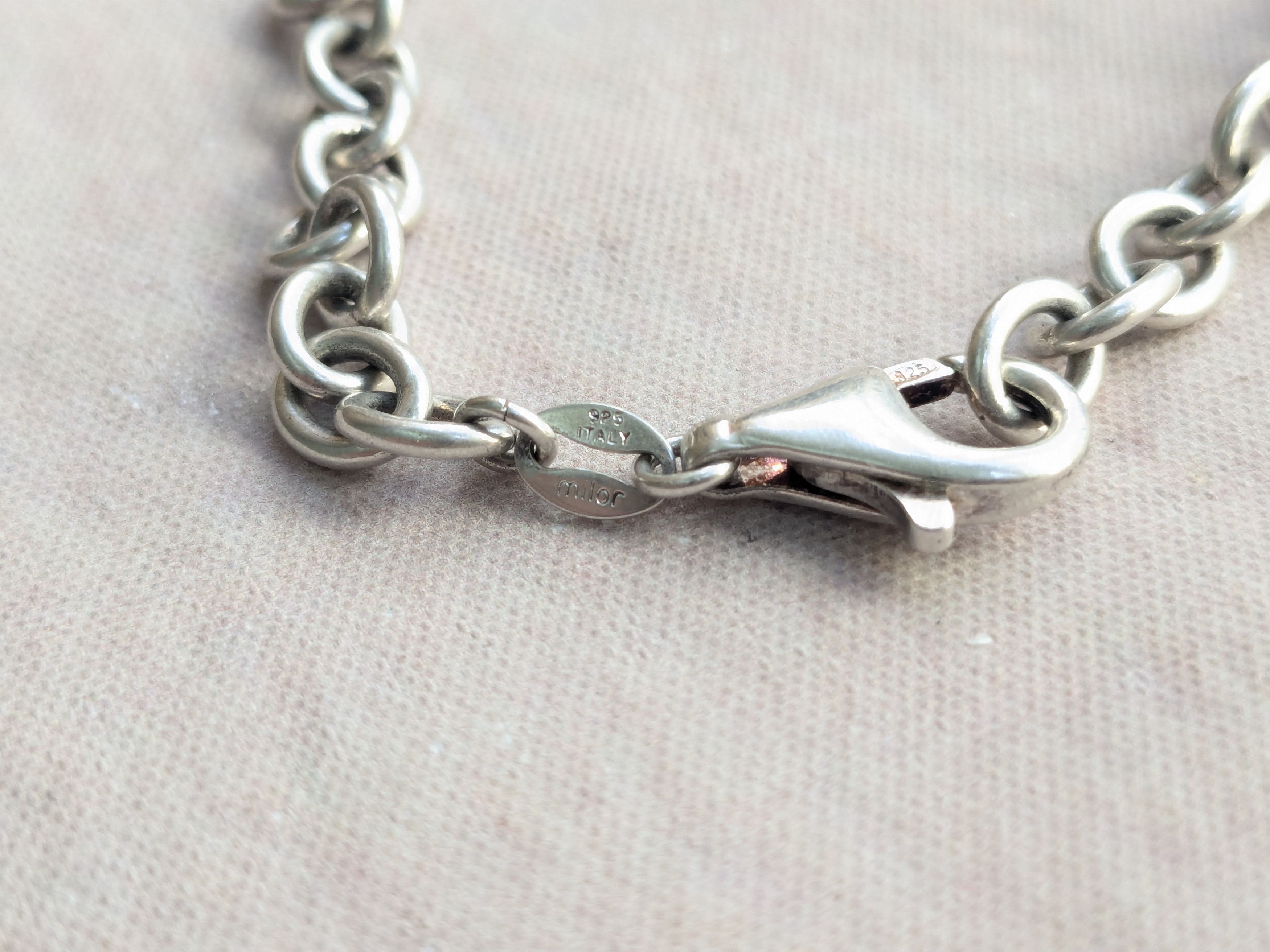 Jewelry Vintage Sterling Silver Bracelet Milor Oval Chain Link 8 Y2K Size ONE SIZE - 8 Thumbnail