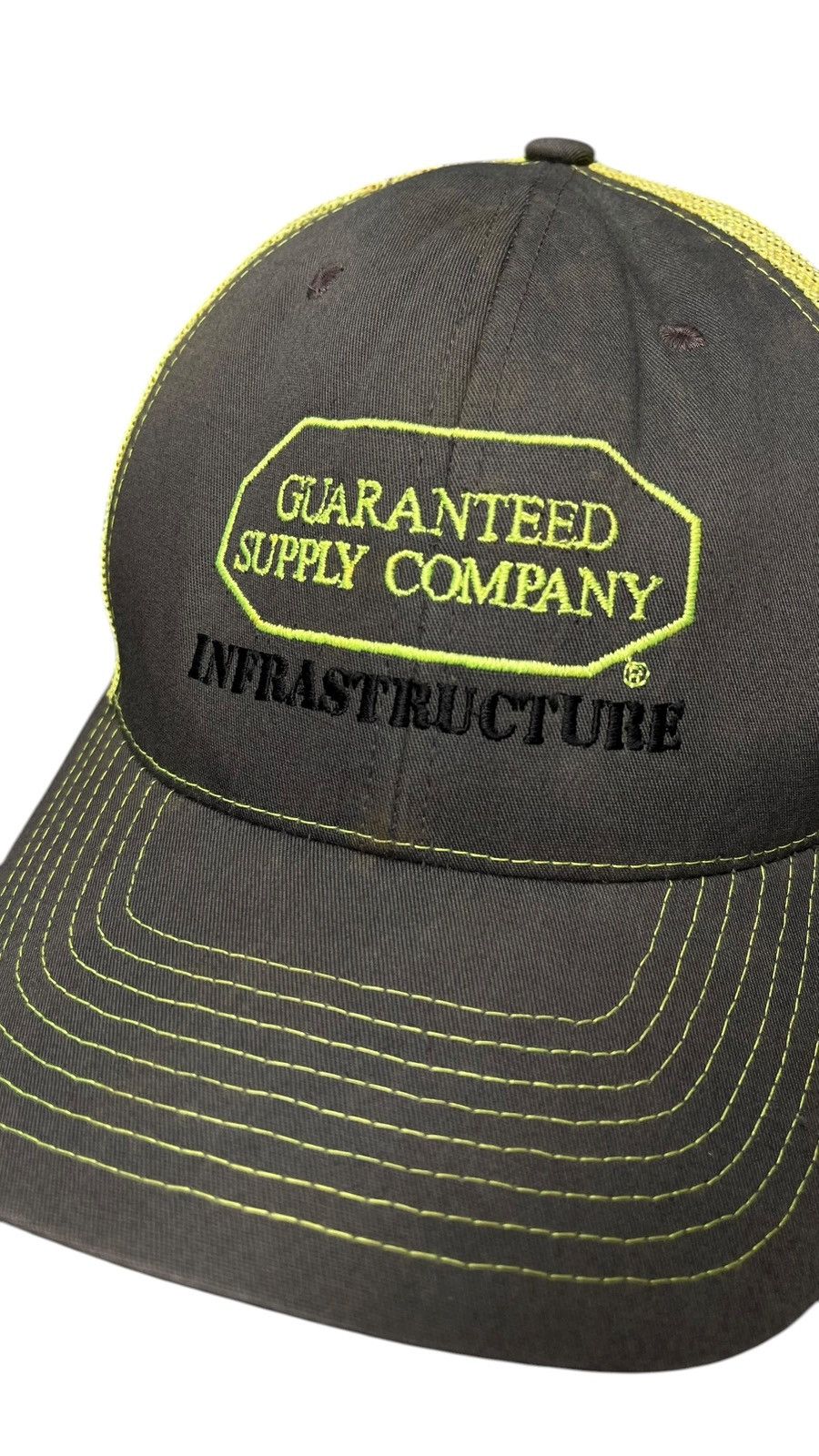 Carhartt Y2k Guaranteed Supply Company Gray and Yellow Hat Size ONE SIZE - 2 Thumbnail