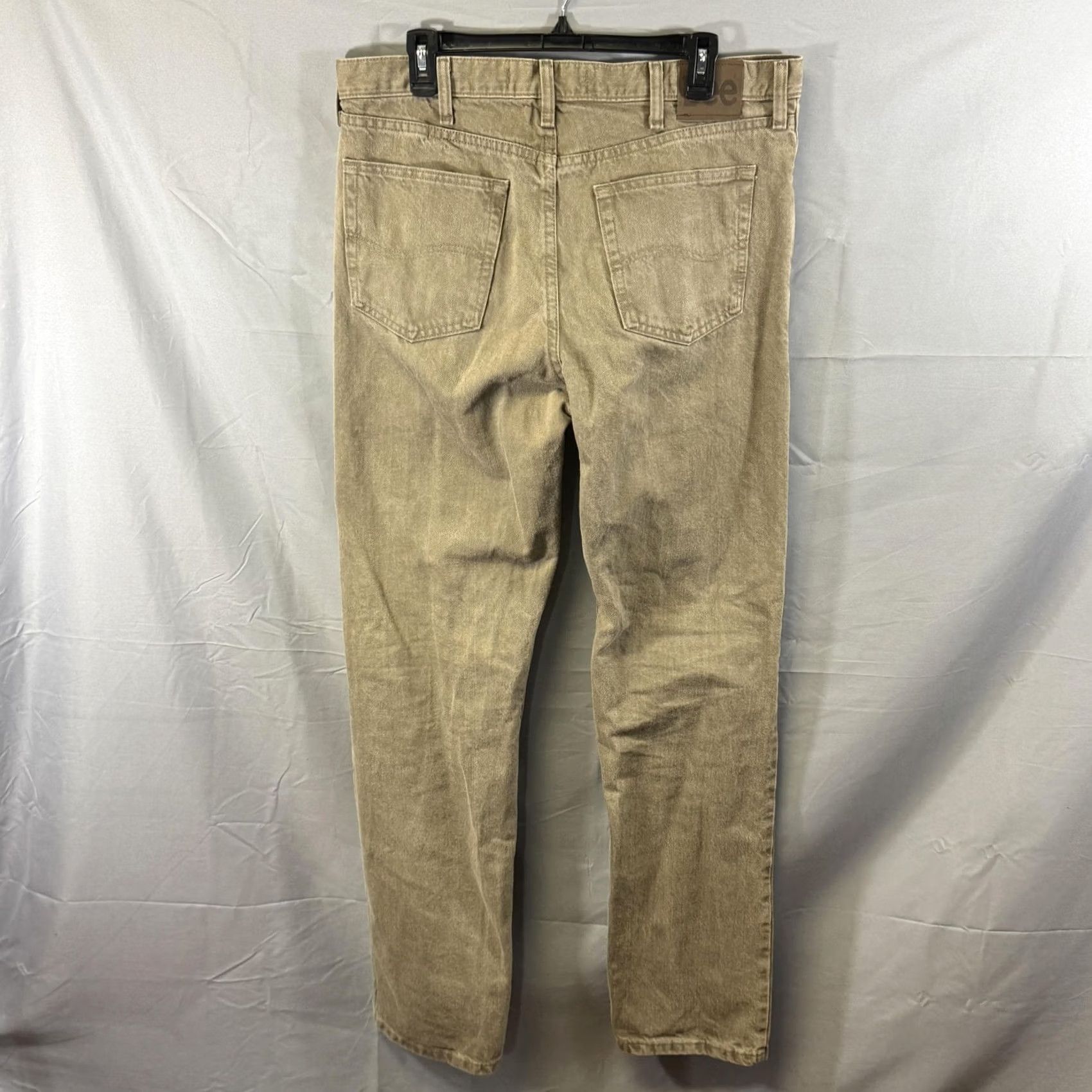 Lee Lee Jeans Mens 36x30 Khaki Regular Fit Straight Leg Denim Pants Casual Size US 36 / EU 52 - 2 Thumbnail