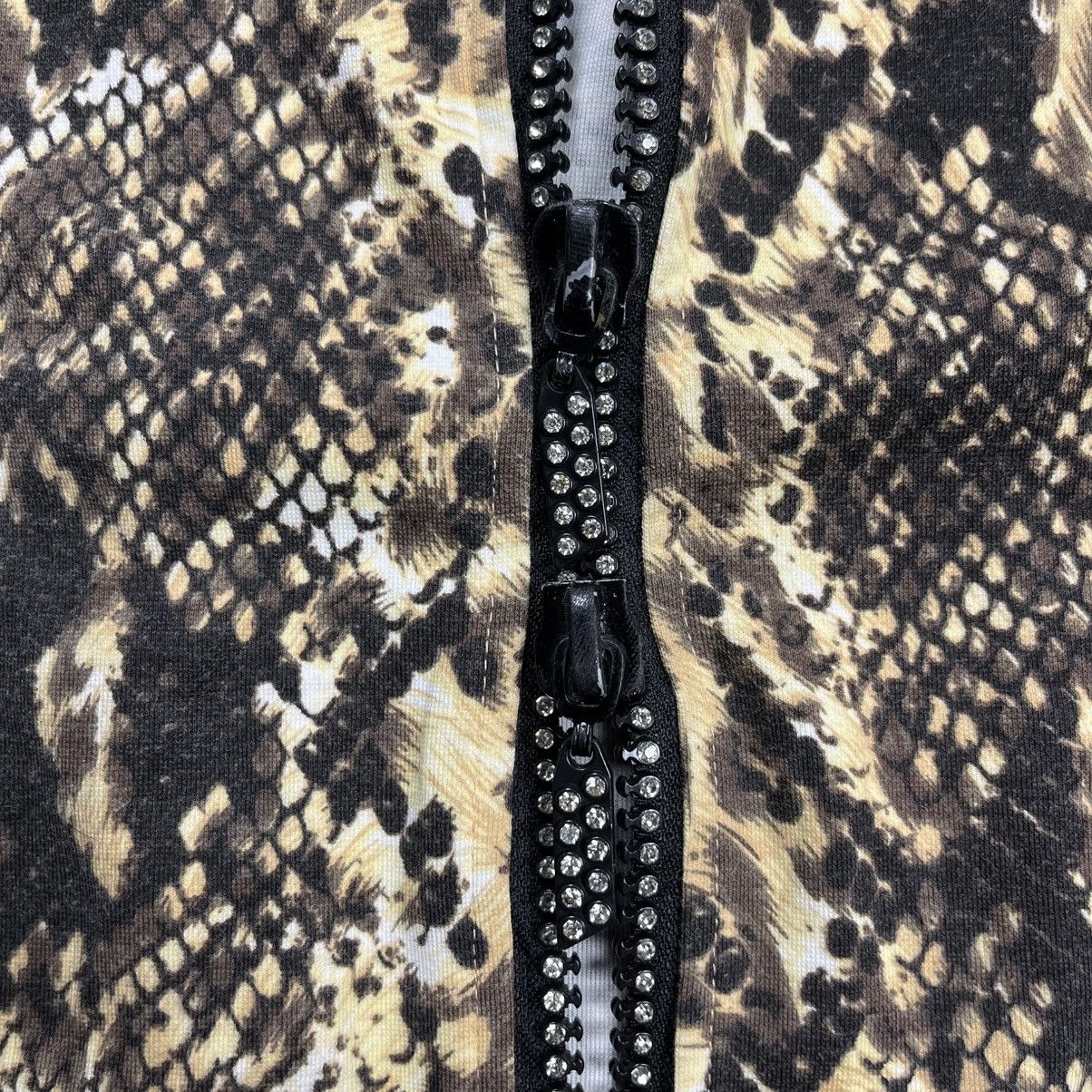 BUFFALO BOBS 2000s Buffalo Bobs - Thumbhole Cyber Reptilian Zip Hoodie Size US M / EU 48-50 / 2 - 9 Thumbnail