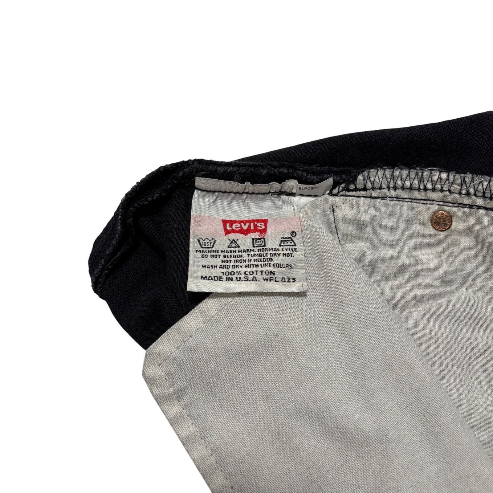 Levi's VTG 90s Levi's 501 Jeans Straight Leg Button Fly Black 30x30 Size US 30 / EU 46 - 7 Thumbnail