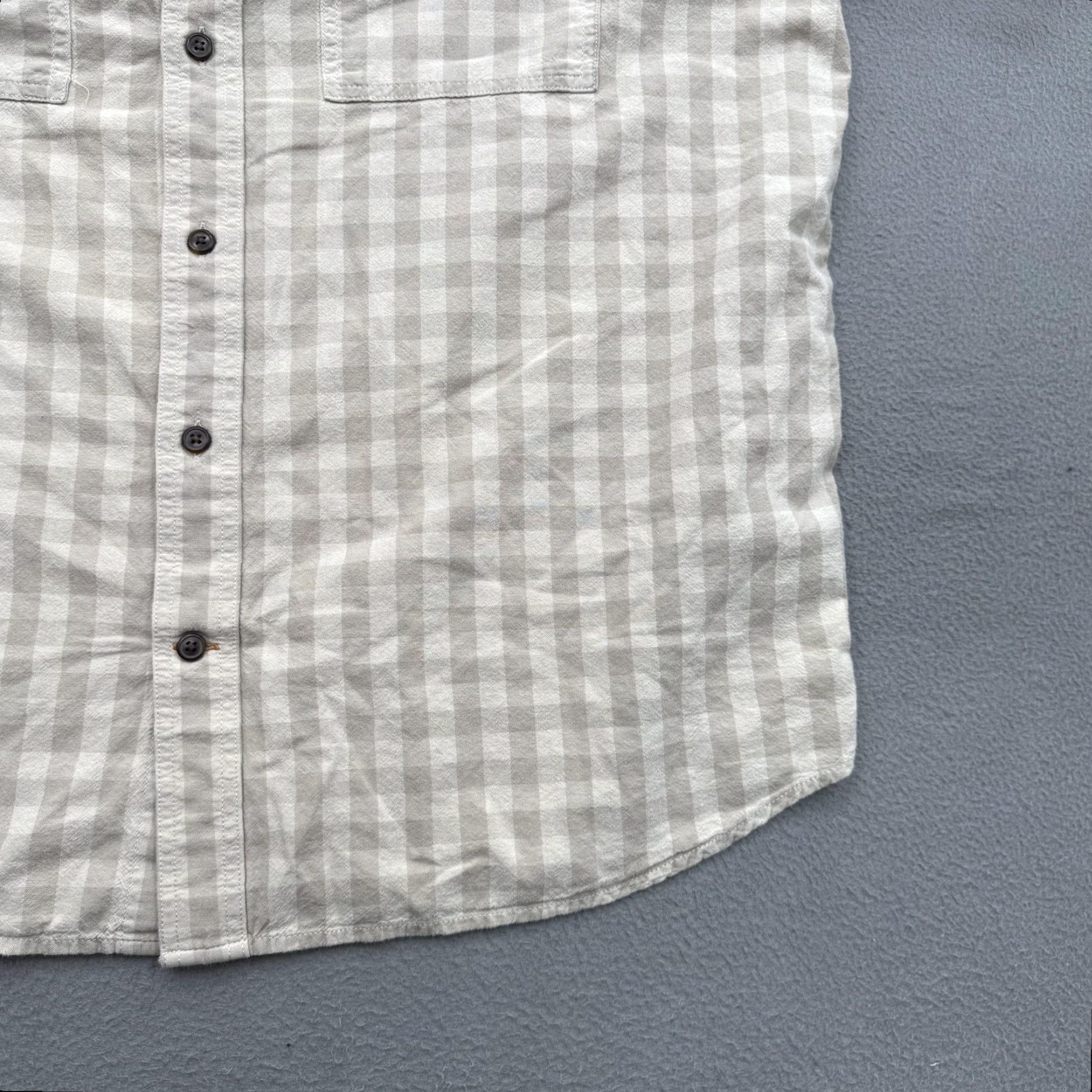 Carhartt VINTAGE Carhartt Shirt Mens XL Beige Gray Plaid Short Sleeve Button Front Workwear Size US XL / EU 56 / 4 - 7 Thumbnail