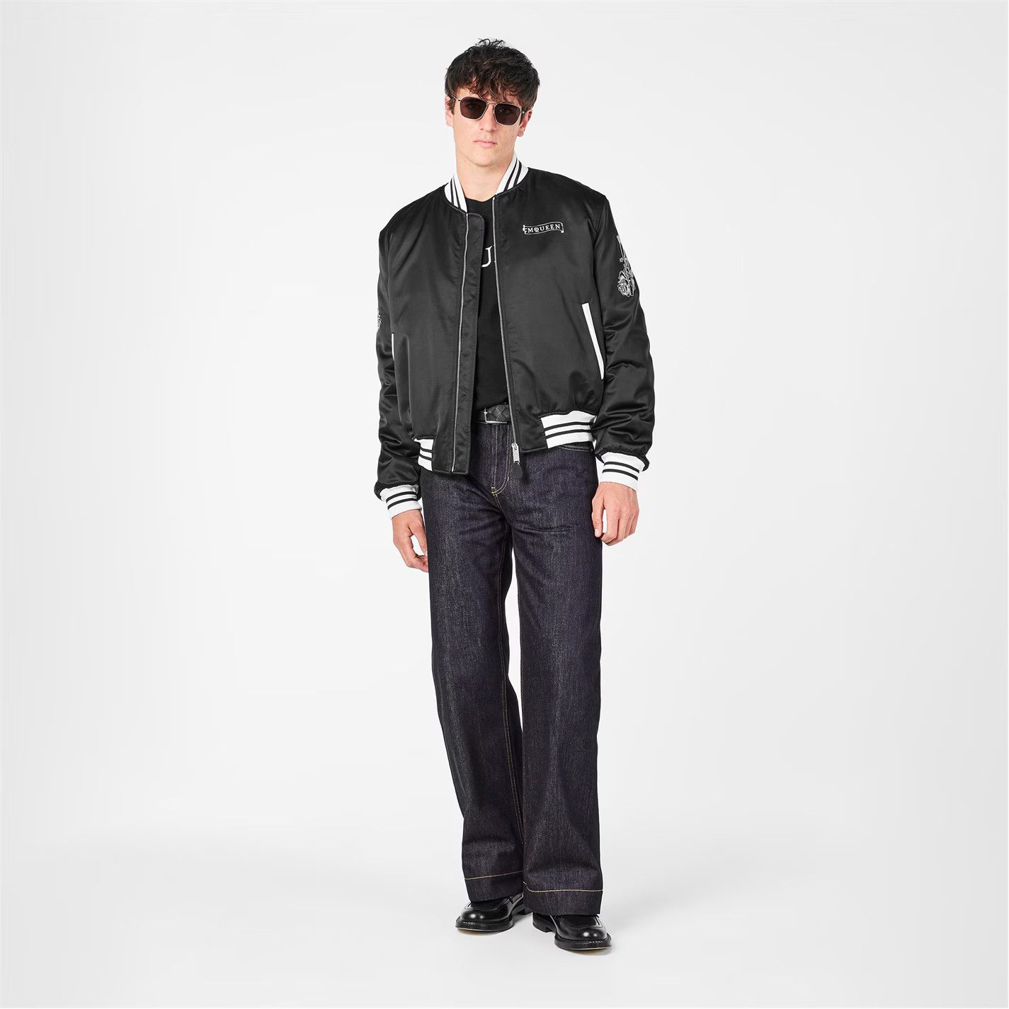 Alexander McQueen o1g2r1mq0326 Tailored Bomber Jacket in Black/White Size US L / EU 52-54 / 3 - 5 Thumbnail