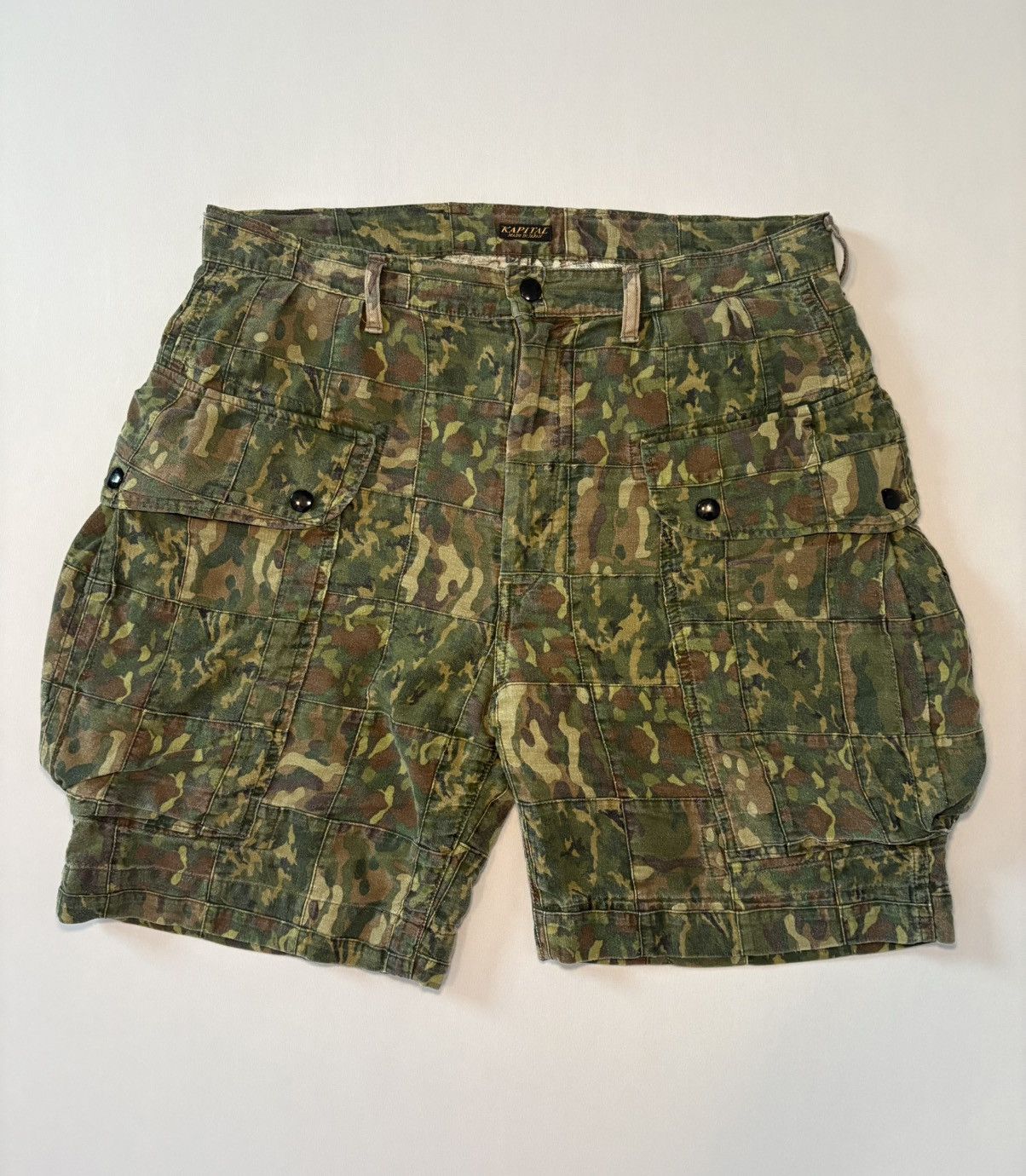 Kapital Kapital Camo Patchwork Cargo Shorts Size US 34 / EU 50 - 1 Thumbnail