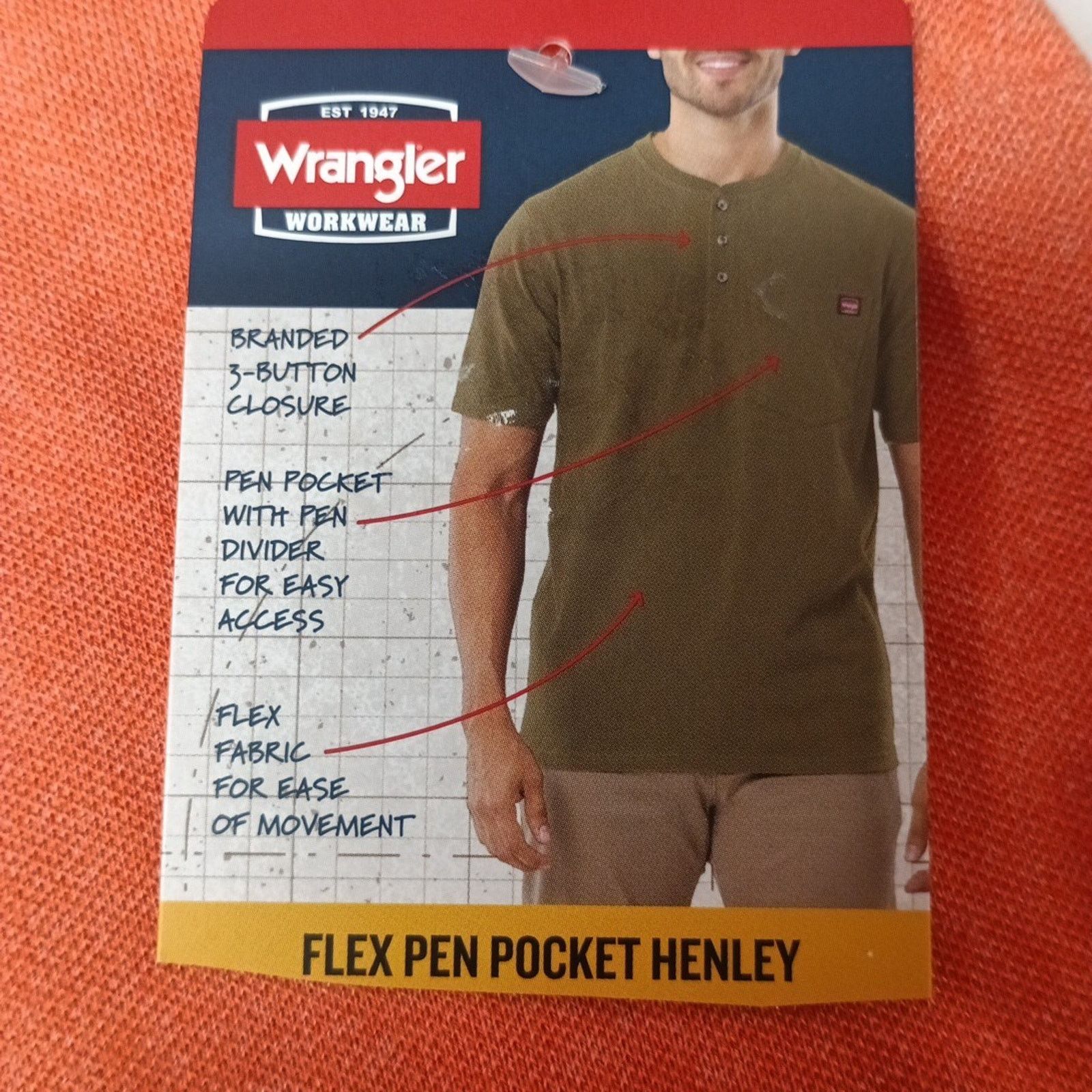 Wrangler Wrangler Henley Shirt Mens 3XL (54-56) Arabesque Relaxed Fit Size US XXL / EU 58 / 5 - 4 Thumbnail