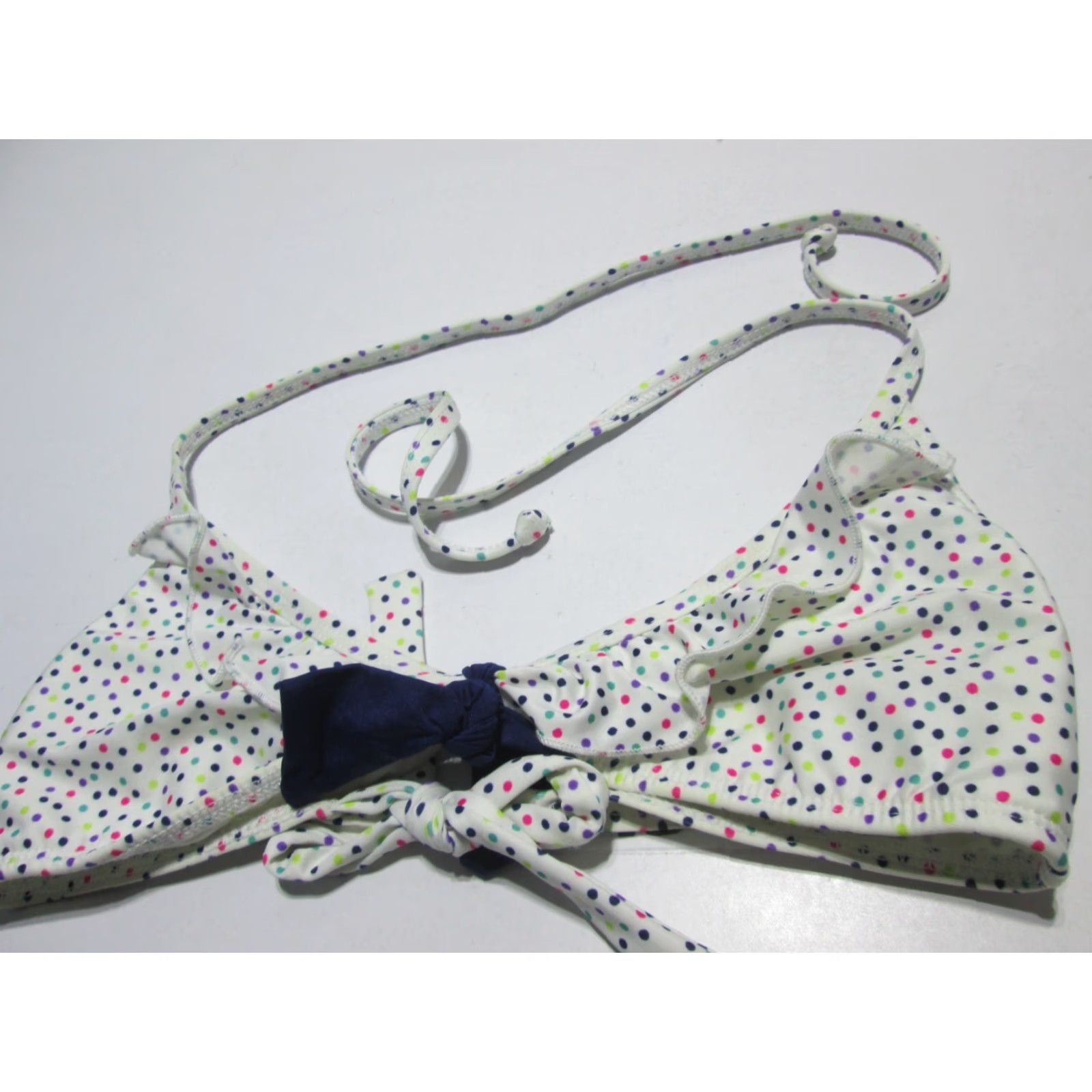 Splendid Splendid Womens Top SM White Multi Bralette Halter Polka Dot Swim Bikini Beach Sea Pattern Size S / US 4 / IT 40 - 3 Thumbnail