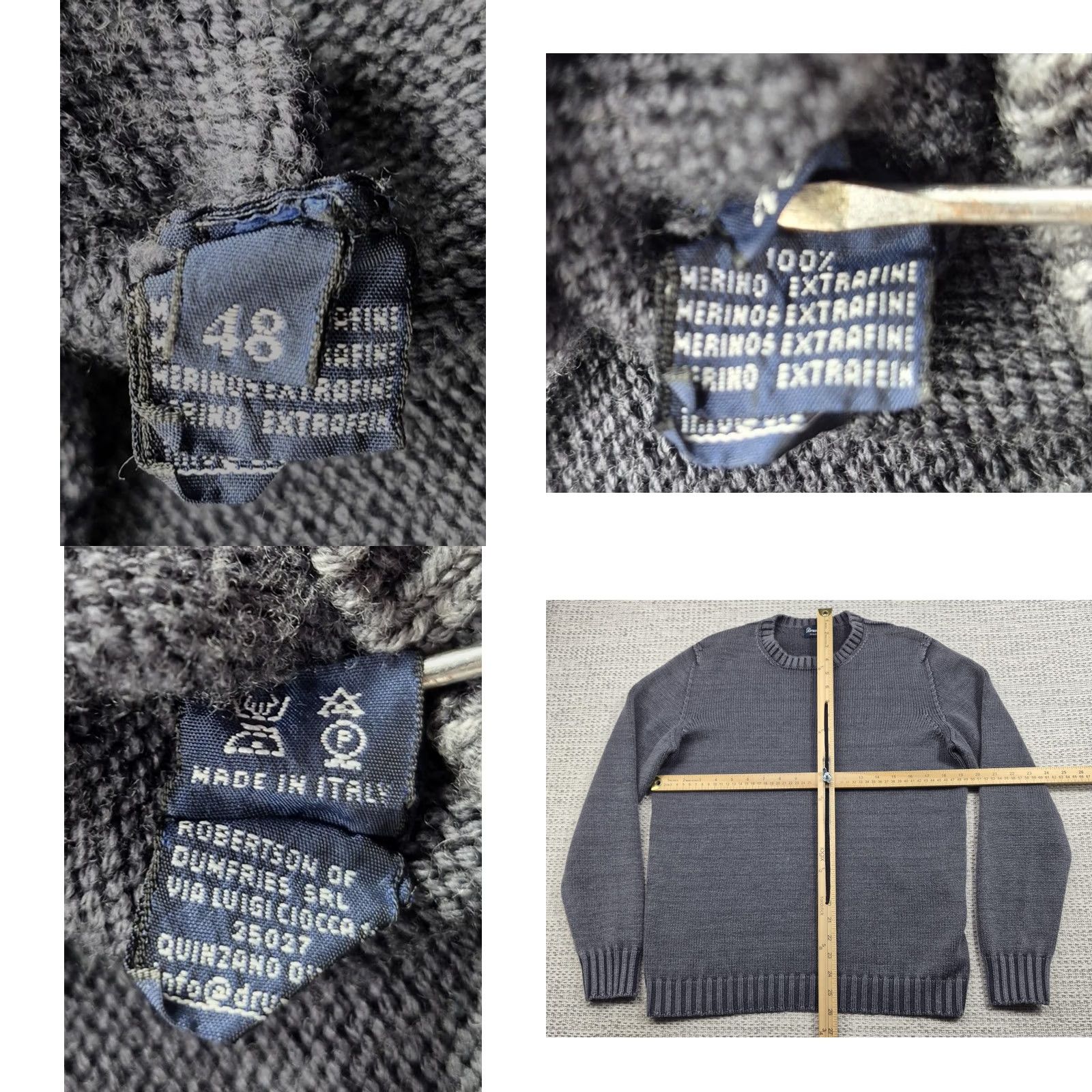 Drumohr Drumohr Sweater Mens Medium Gray Merino Wool Crewneck Pullover Made Italy Size US M / EU 48-50 / 2 - 8 Thumbnail