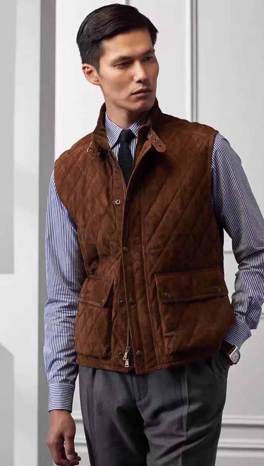 Ralph Lauren Ralph Lauren RL Diamond Suede Hunting Vest Size US XL / EU 56 / 4 - 1 Thumbnail