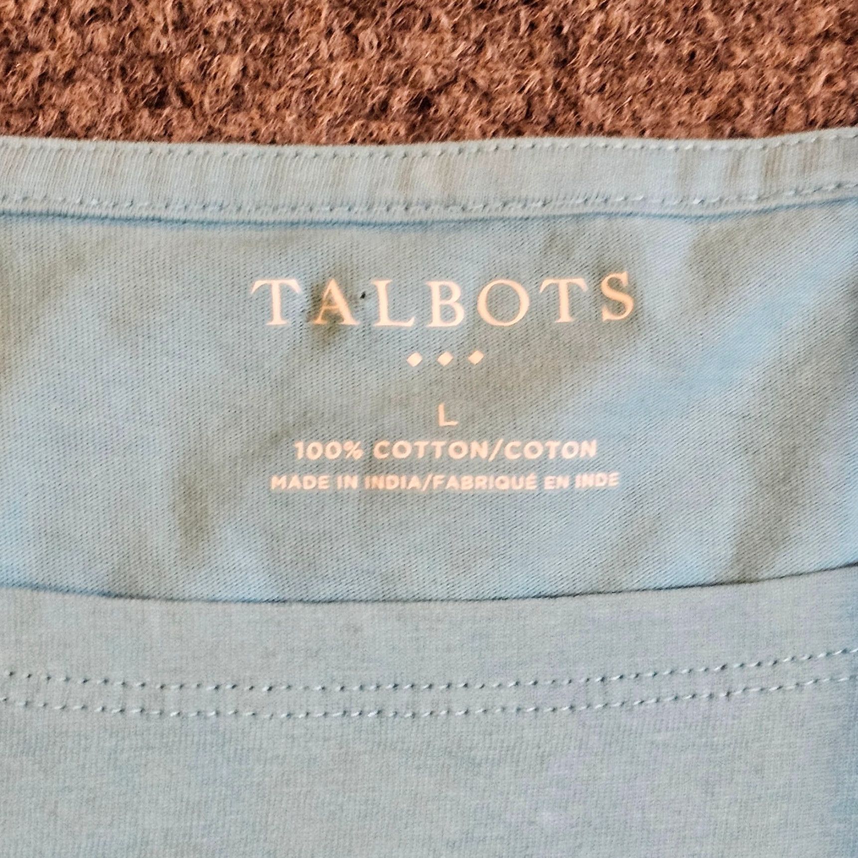 Talbots Talbots Womens Large Blue Pineapple Sequins Round Neck 3/4 Sleeve Casual Sweater Size L / US 10 / IT 46 - 4 Thumbnail