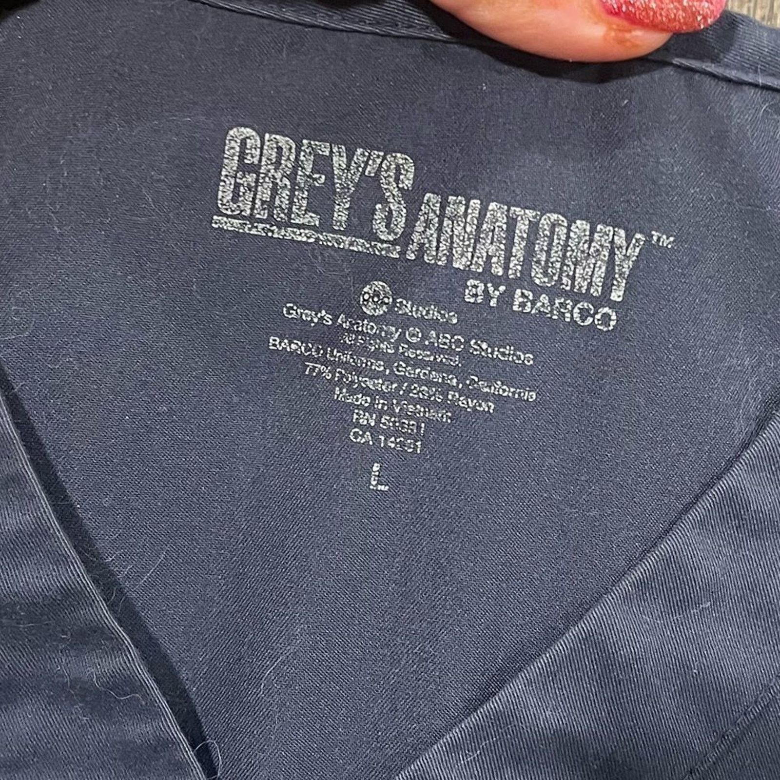 Vintage Greys Anatomy by Barco Srubs Top Short Sleeve Faux Wrap L Size L / US 10 / IT 46 - 3 Thumbnail