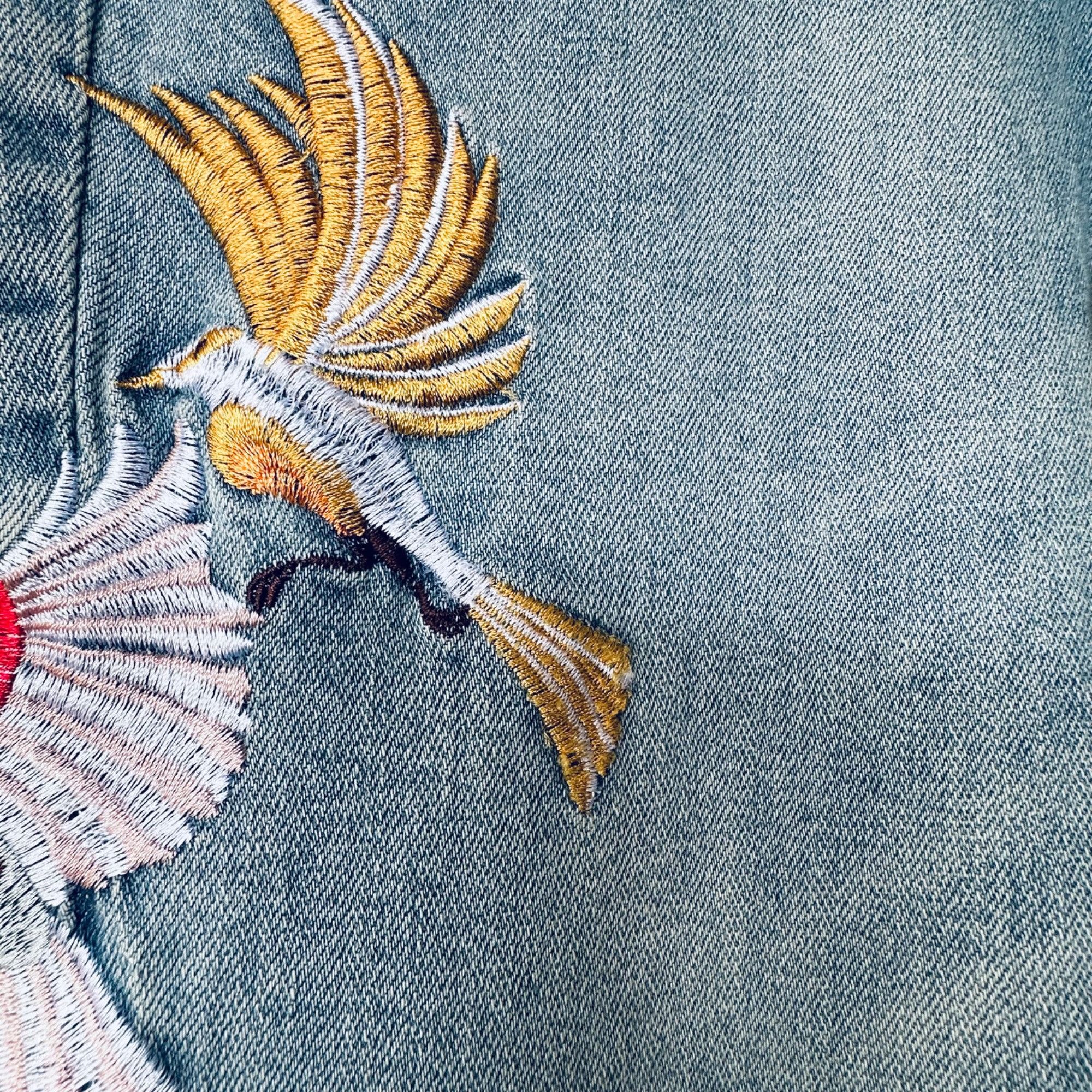Other Women's Jeans Sz 7 April Mid Rise Skinny Bird Embroidery Med Size 26" / US 2 / IT 38 - 7 Thumbnail