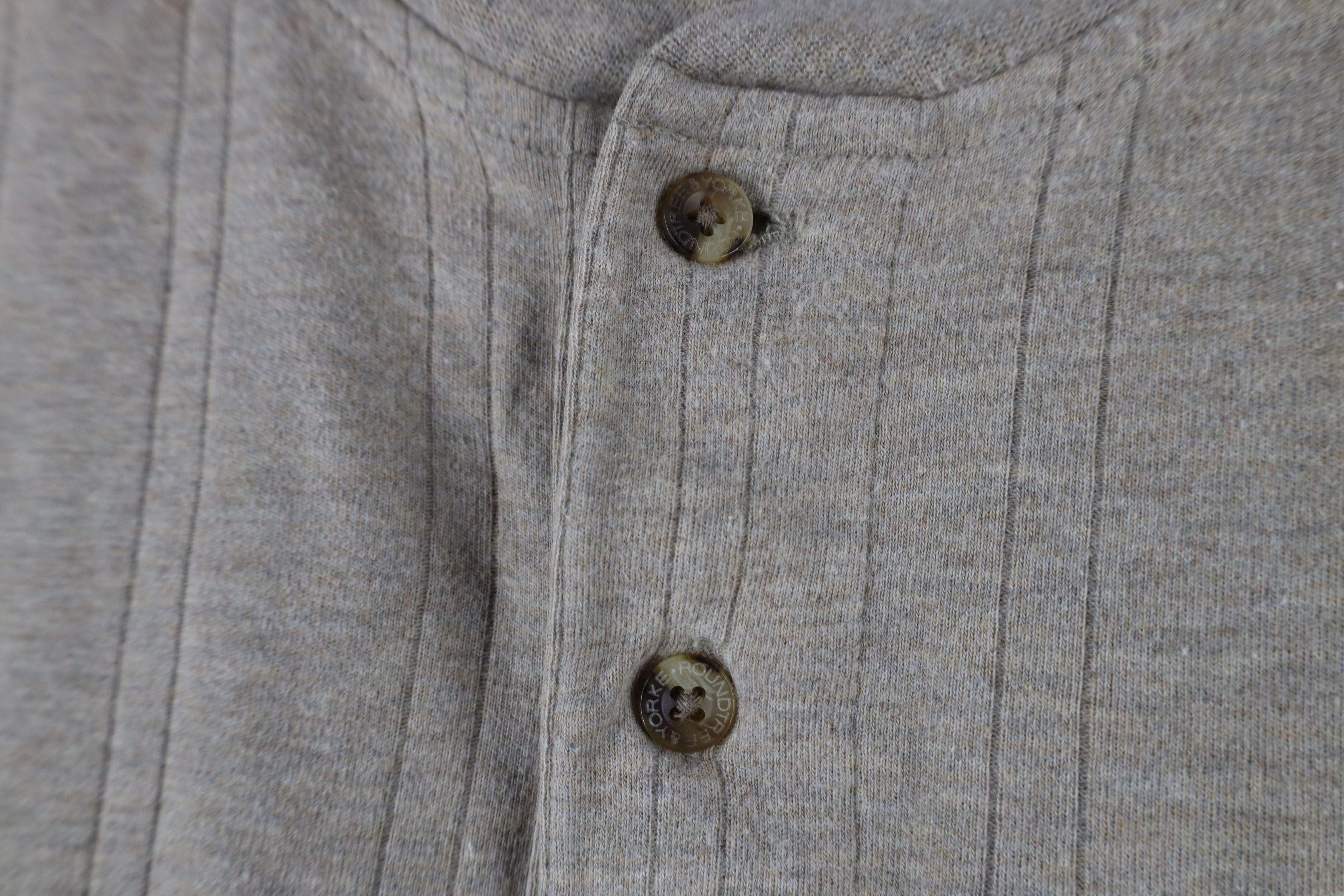 Vintage Vintage 90s Streetwear Striped Knit Henley T-Shirt Beige Size US XL / EU 56 / 4 - 4 Thumbnail