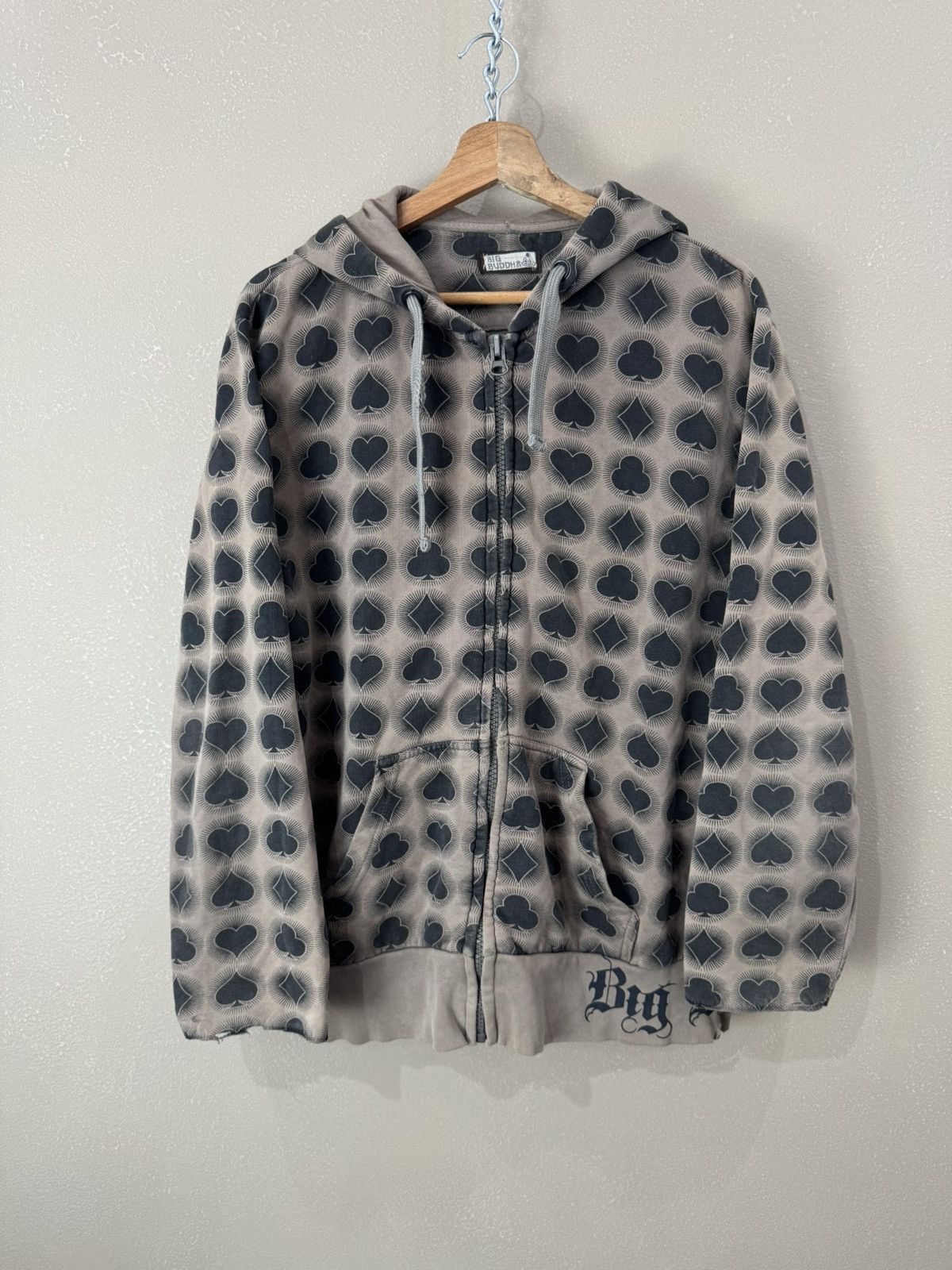 Vintage Vintage Japanese Big Buddha Faded dostressed poker Hoodie Size US M / EU 48-50 / 2 - 1 Thumbnail