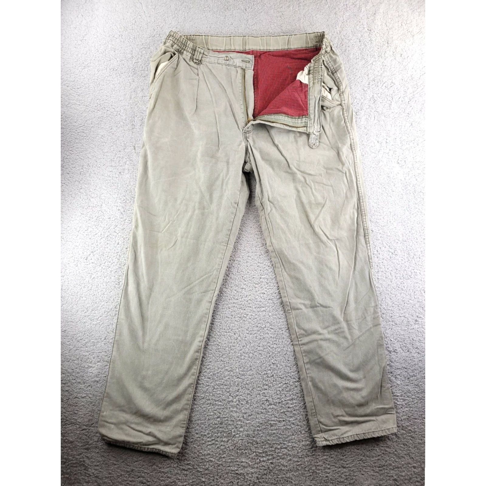 Vintage VINTAGE LL Bean Pants Men's 40x33 Green Flannel Lined Straight Fit Made in USA Size US 40 / EU 56 - 2 Thumbnail