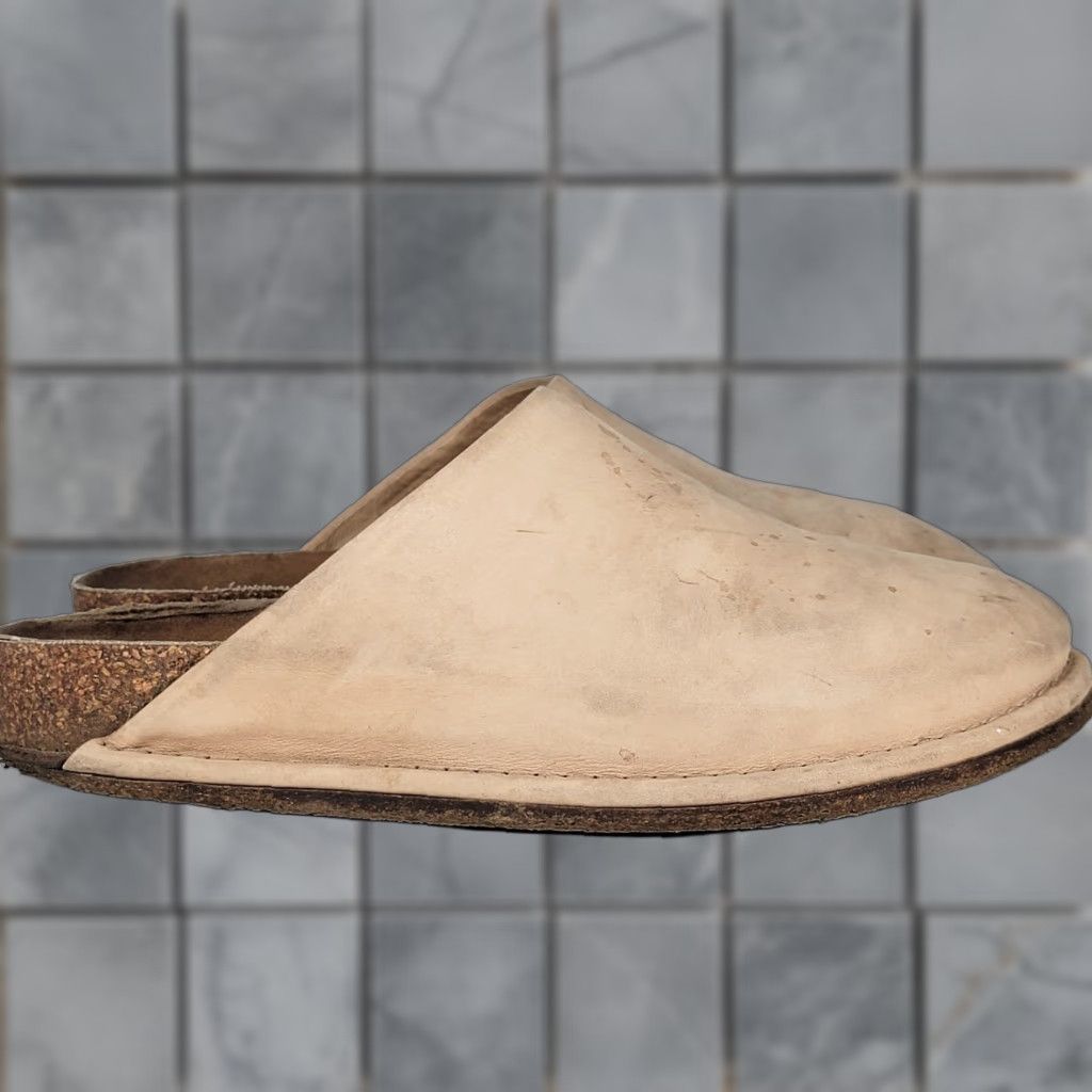 Vintage Jenni Kayne Mules Women Slip-On Flat Brown Tan Leather Suede Size 6 US 37 EU 37/6 Mens Womens Girls? Size US 6 / IT 36 - 1 Thumbnail